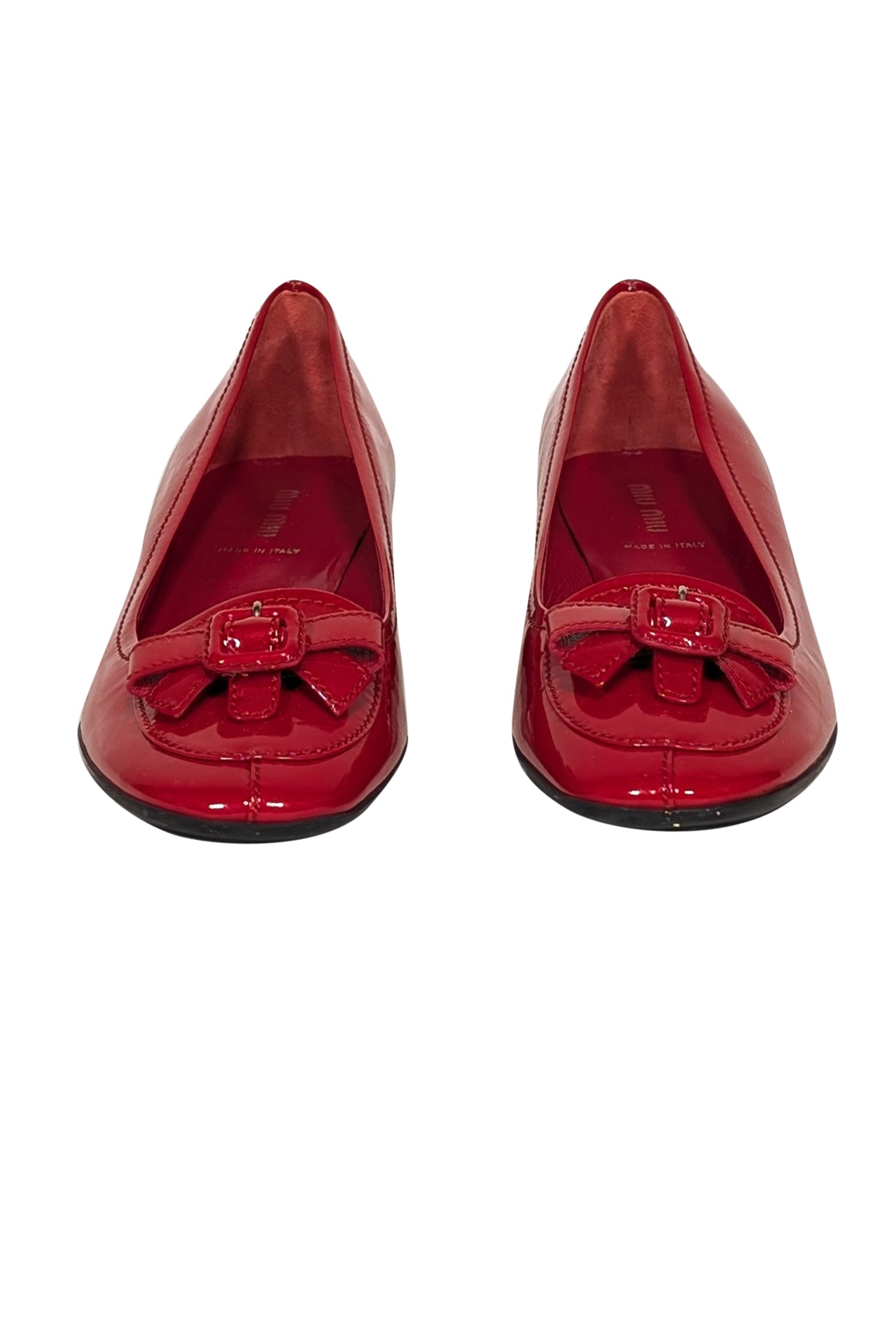 Miu Miu Red Patent Leather Loafers - Size 8: Chic Office Must - Haves