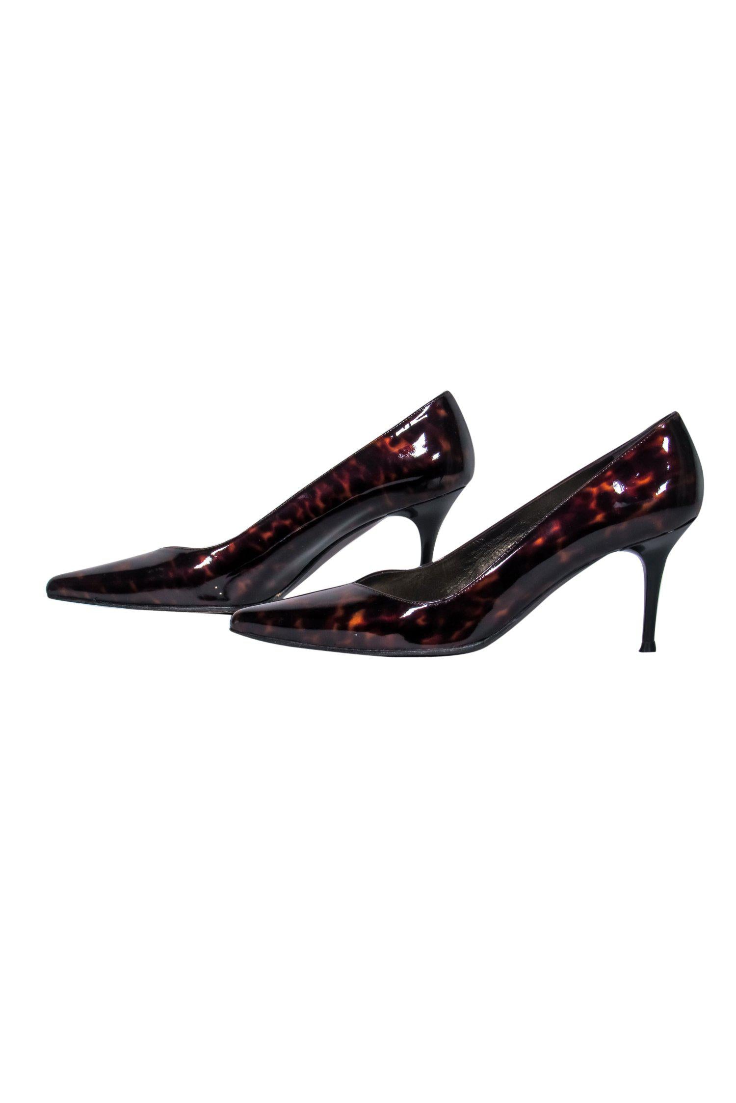 Stuart Weitzman's Gorgeous Brown Tortoise Shell Pointed Toe Heels - Size 7