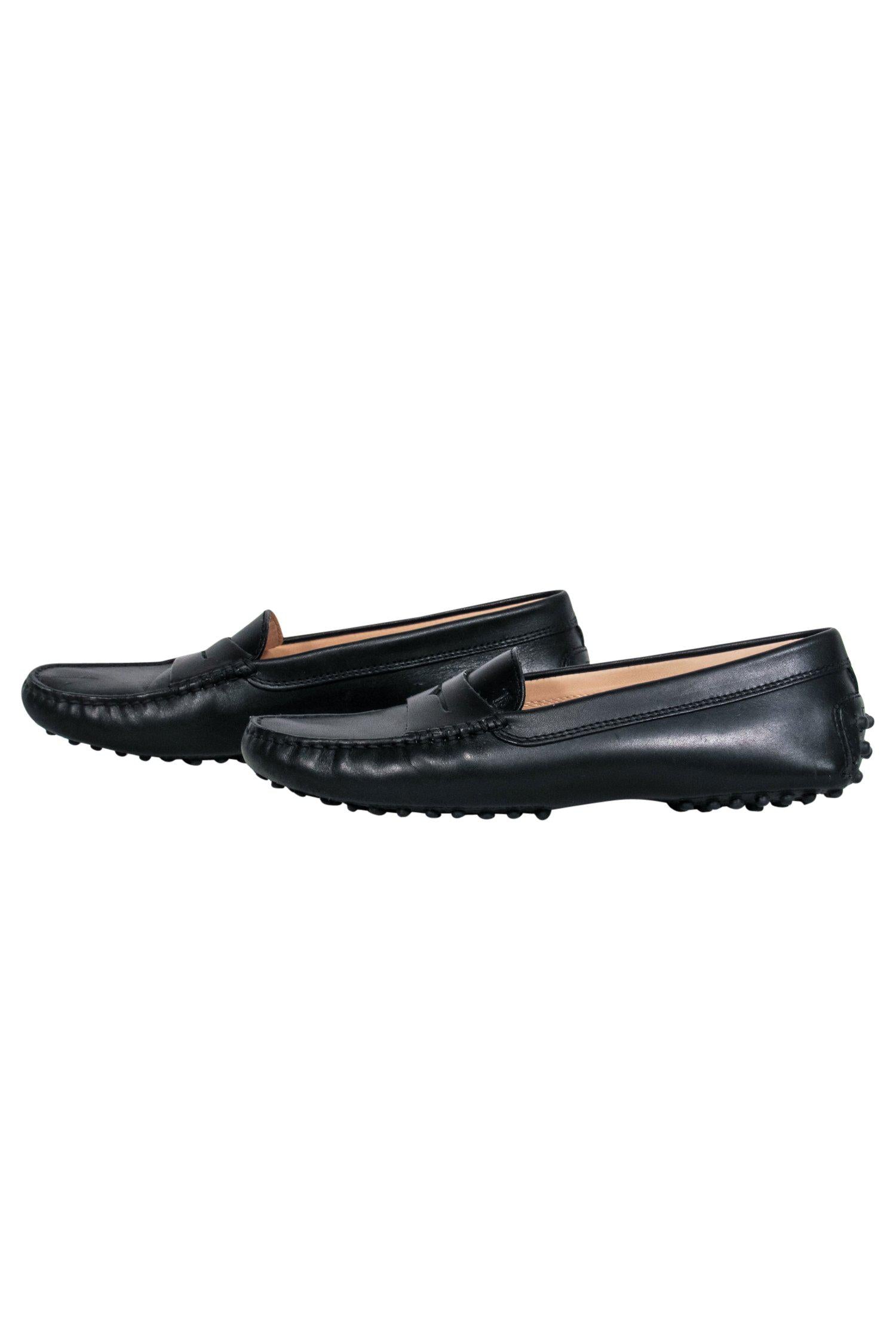 Tod's Classic Black Leather Loafers - Size 7: Elevate Your Office Style!