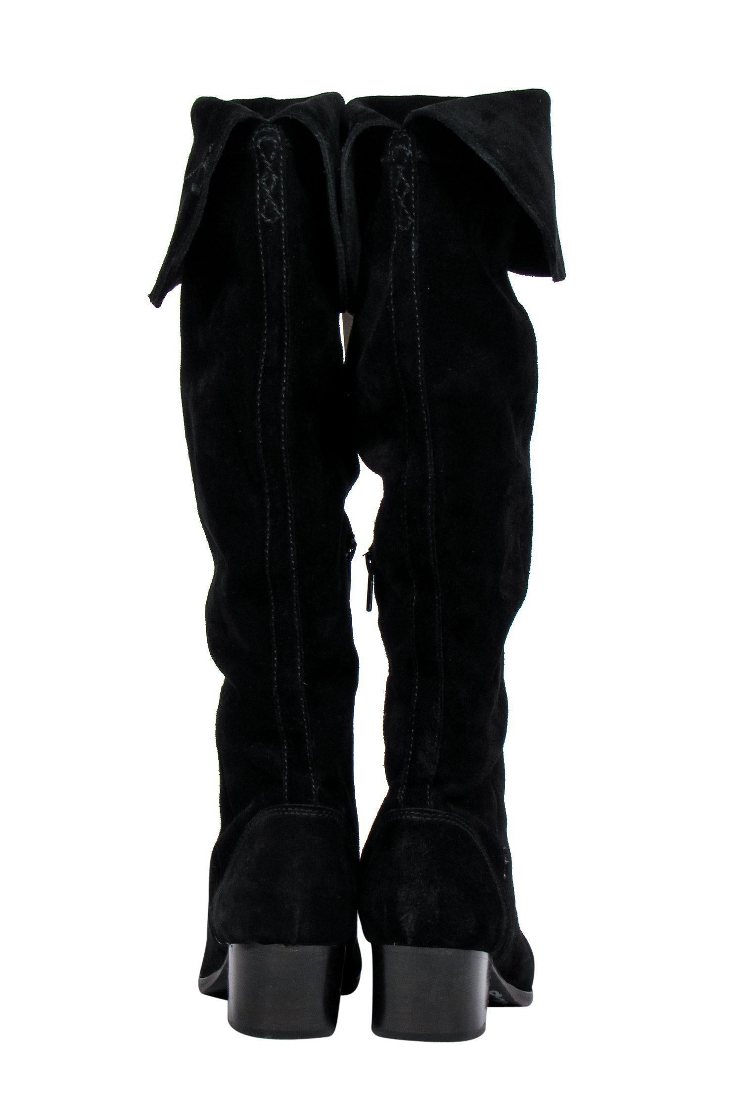 Frye's Gorgeous Black Suede Over-the-Knee Boots in Size 9.5