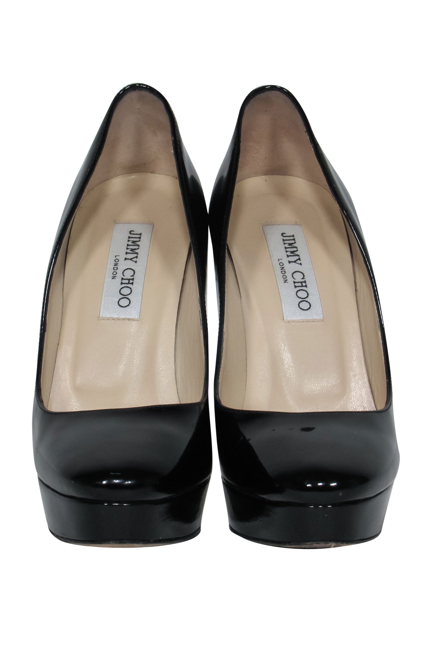 Jimmy Choo Black Patent Leather Platform Pumps - Size 8: Party-Ready Glam!