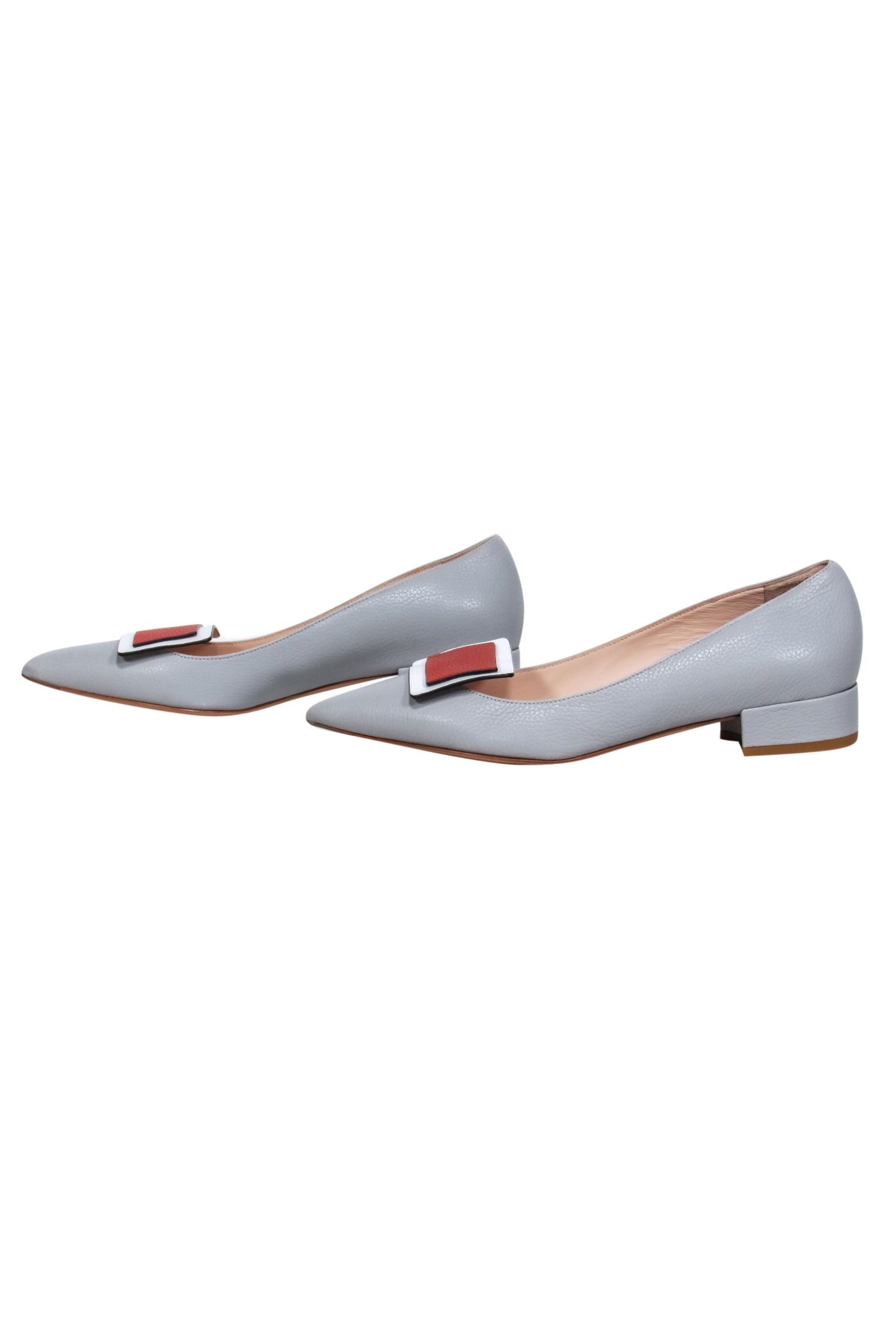 Bells & Becks - Stunning Baby Blue Pointed Toe Block Heeled Flats with Square Toe Design, Size 8