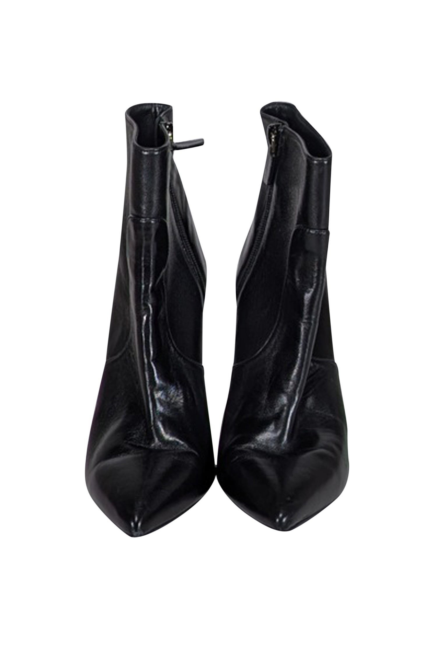 Stuart Weitzman's Chic Black Leather Pointed-Toe Short Boots - Size 6