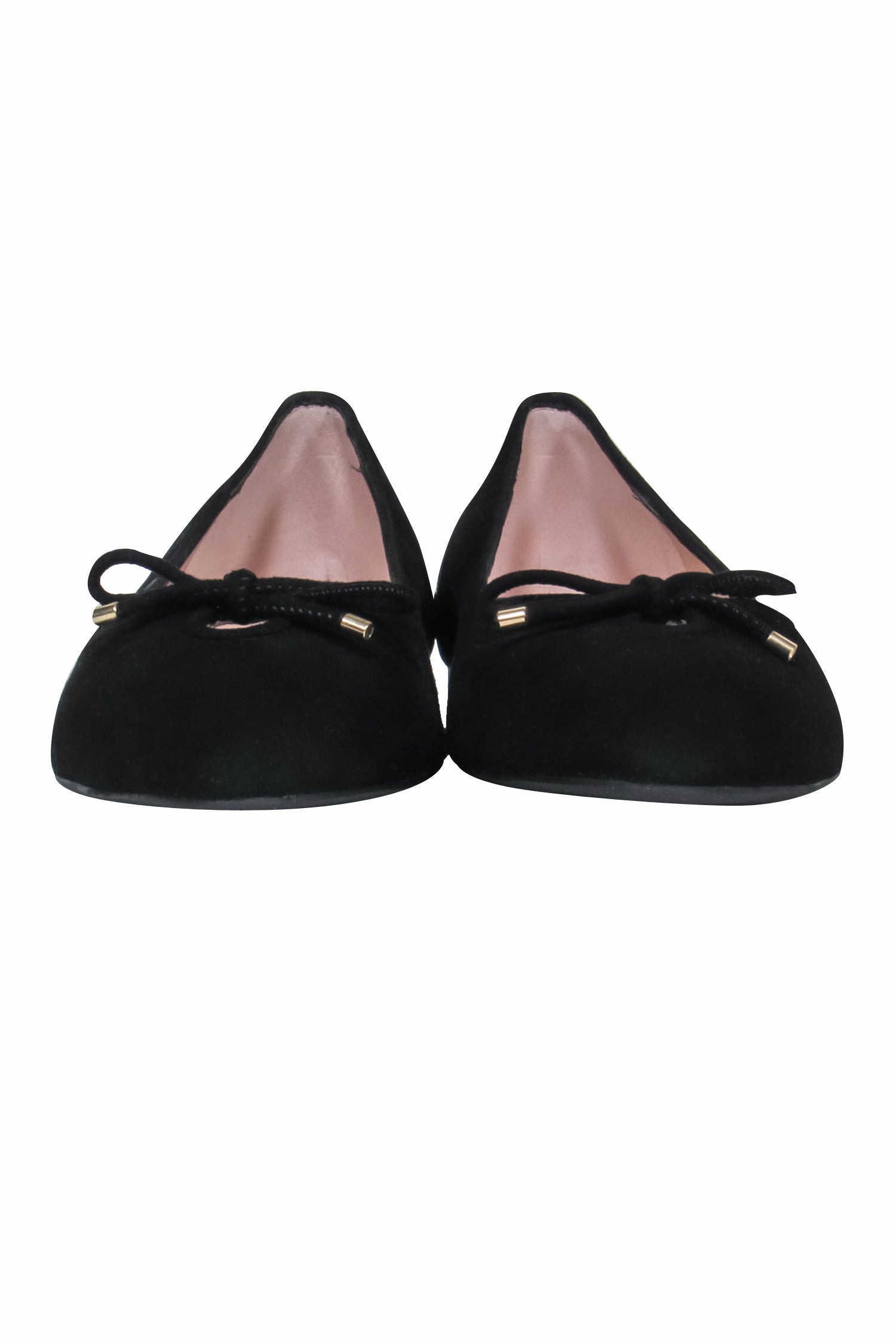 Stuart Weitzman Black Suede Gabby Ballerina Flats with Bow - Size 8.5 - Irresistible Fashion!