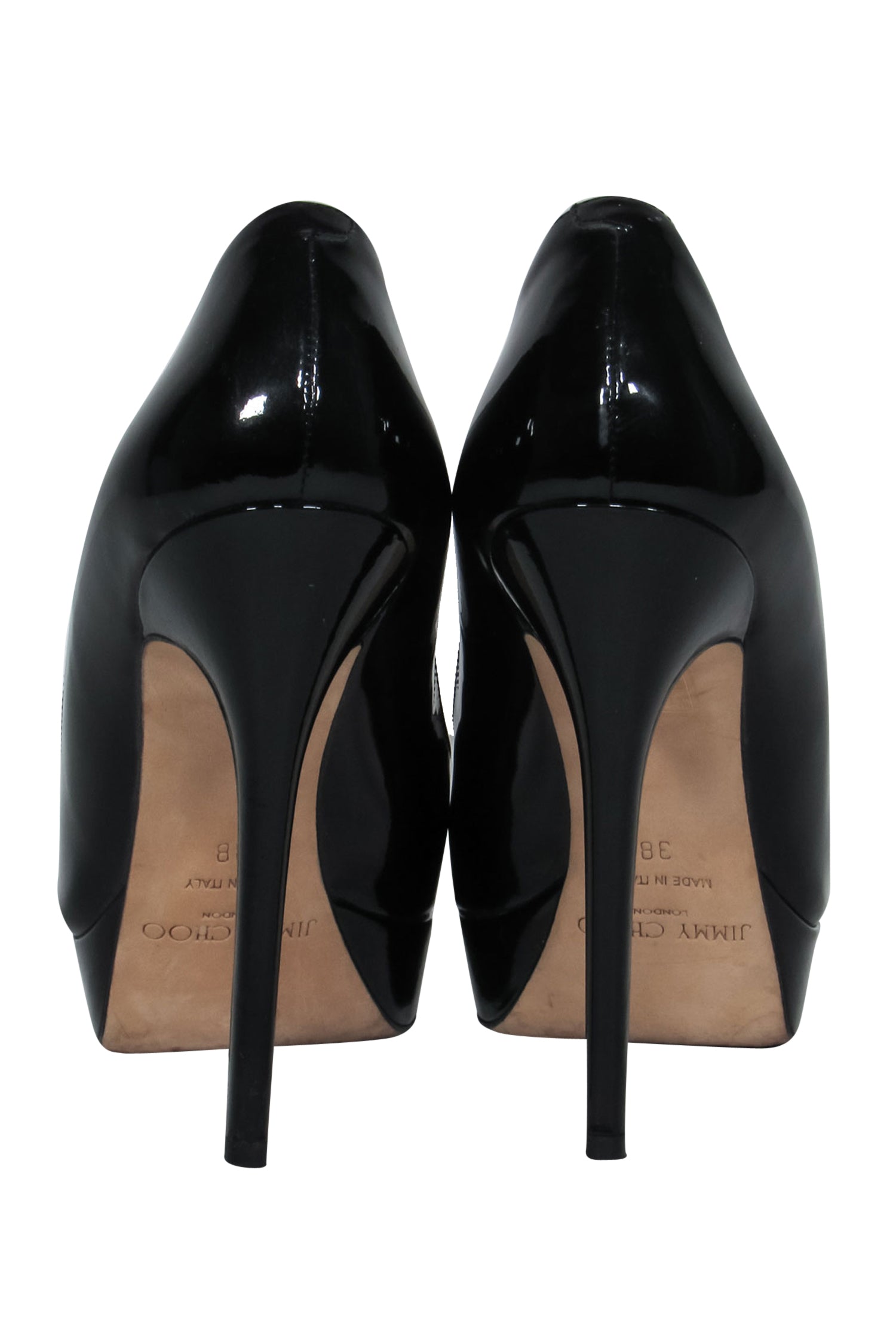 Jimmy Choo Black Patent Leather Platform Pumps - Size 8: Party-Ready Glam!