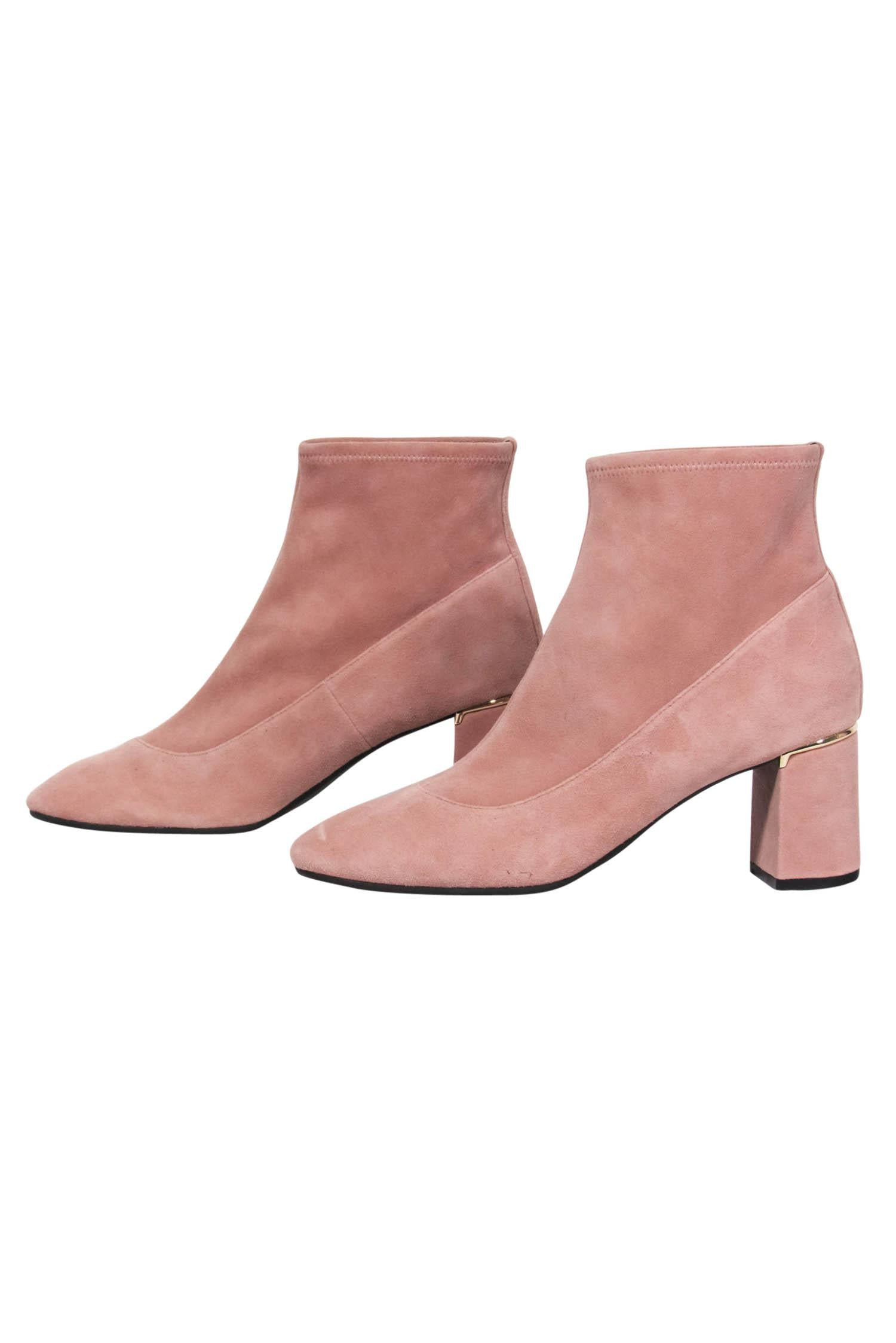 Cole Haan Tan Faux Suede Block Heel Booties - Size 9: A Chic Fall Essential!
