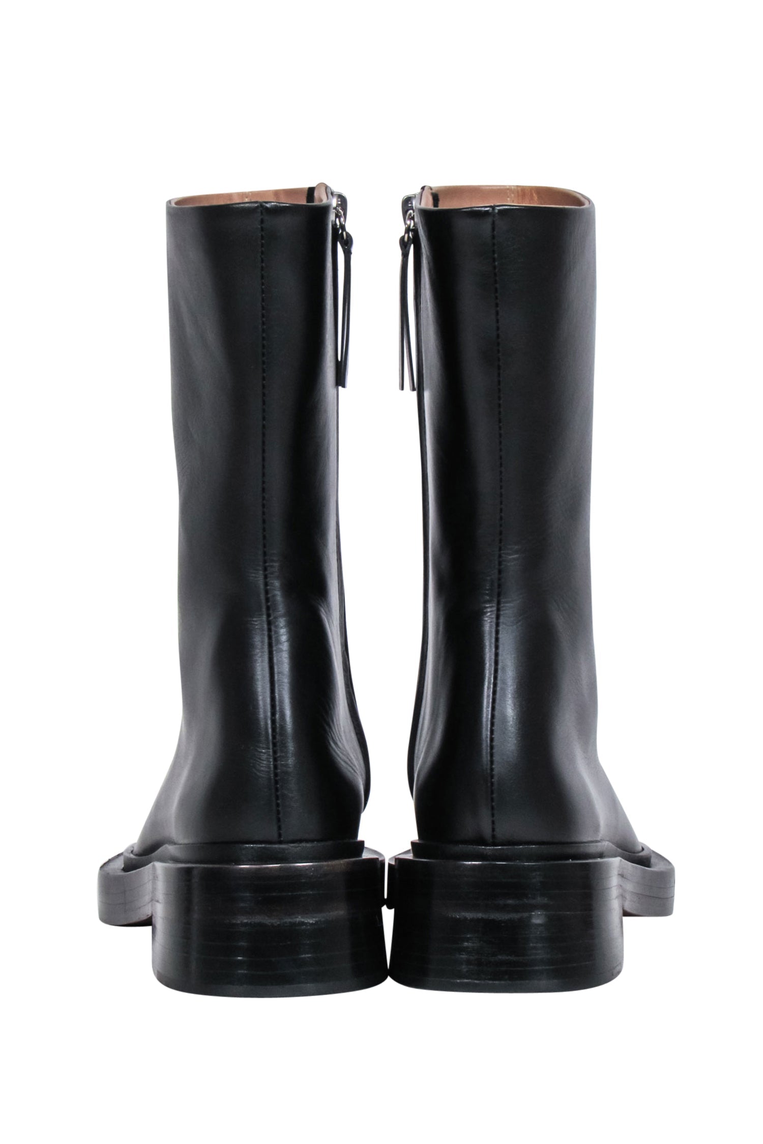 Poetry Black Leather Square Toe Boots - Size 8 - Stylish Spanish Craftsmanship