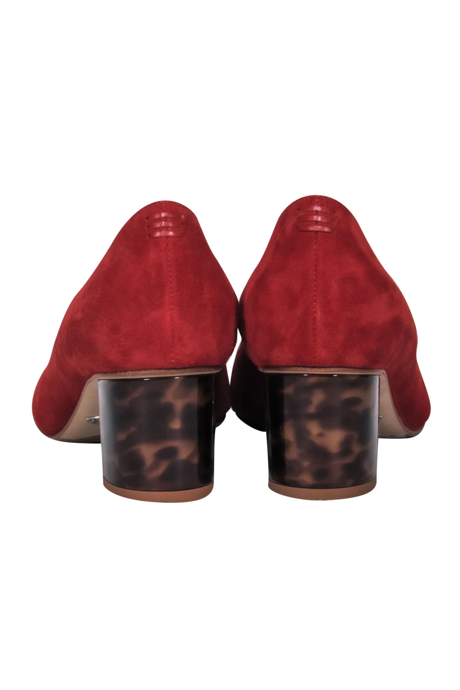 Sarah Flint Rust Suede Tortoise Shell Block Heel Pumps - Size 7