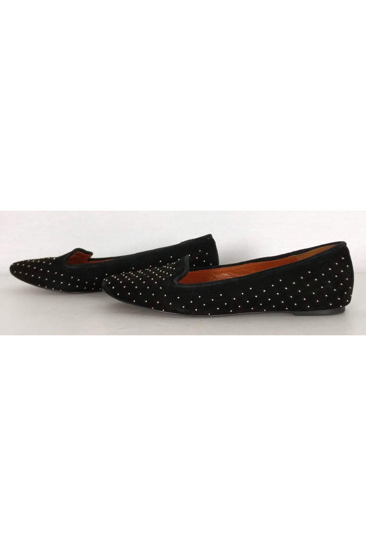 Rebecca Minkoff - Stunning Black Studded Suede Flats, Size 8