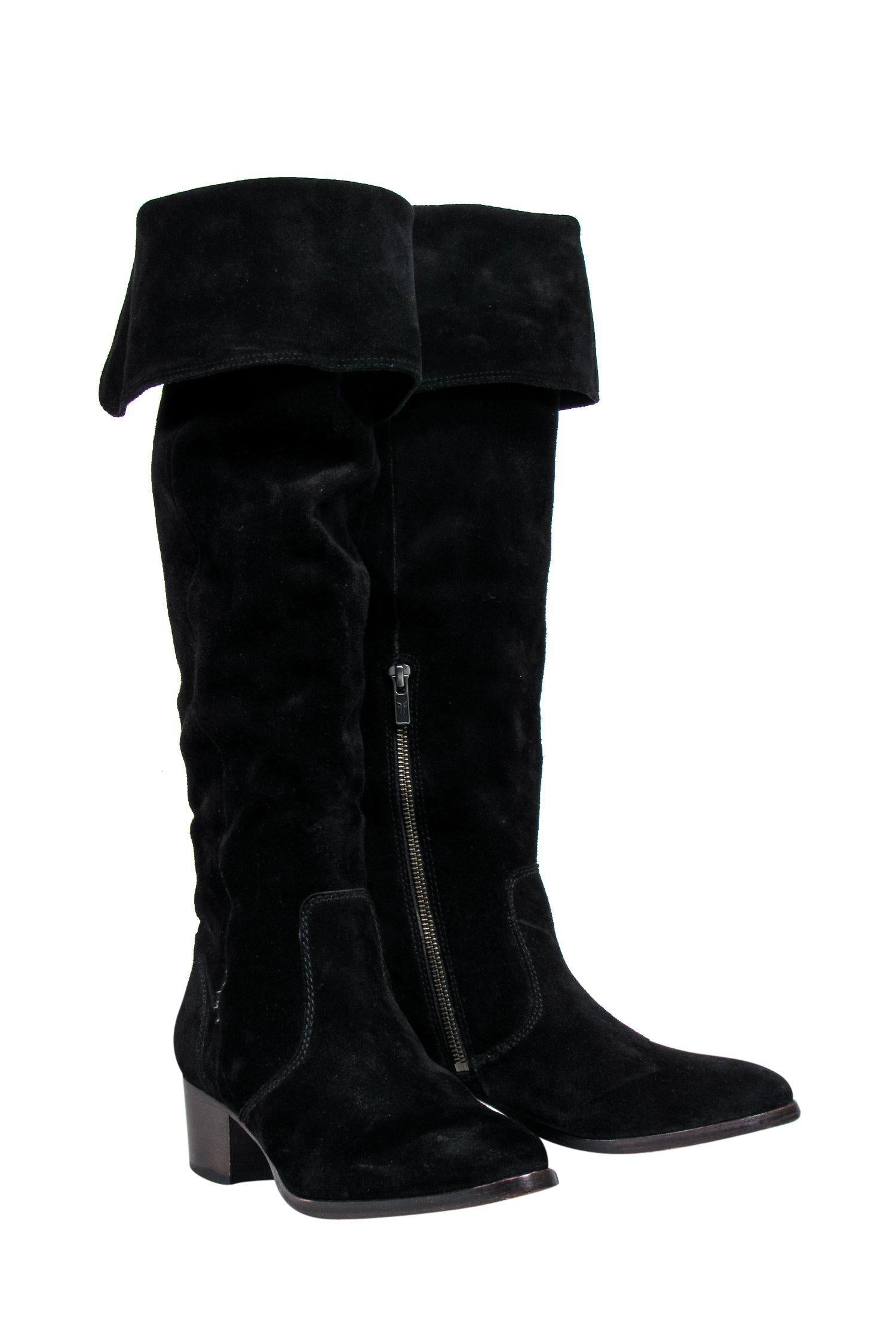 Frye's Gorgeous Black Suede Over-the-Knee Boots in Size 9.5