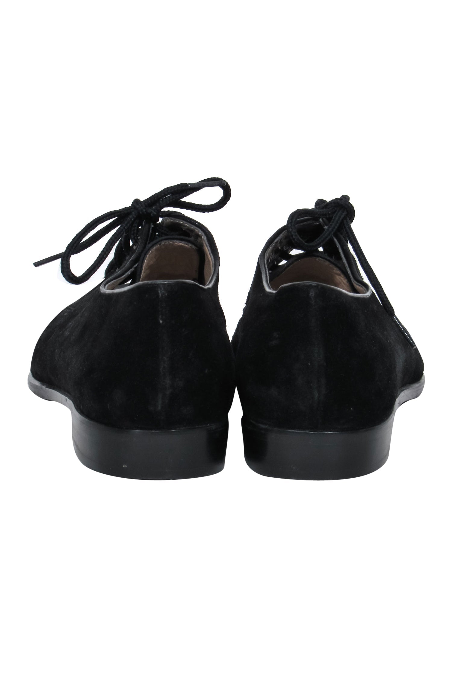Ferragamo Black Suede Lace-Up Loafers - Size 8.5: A Must-Have for Professional Women!