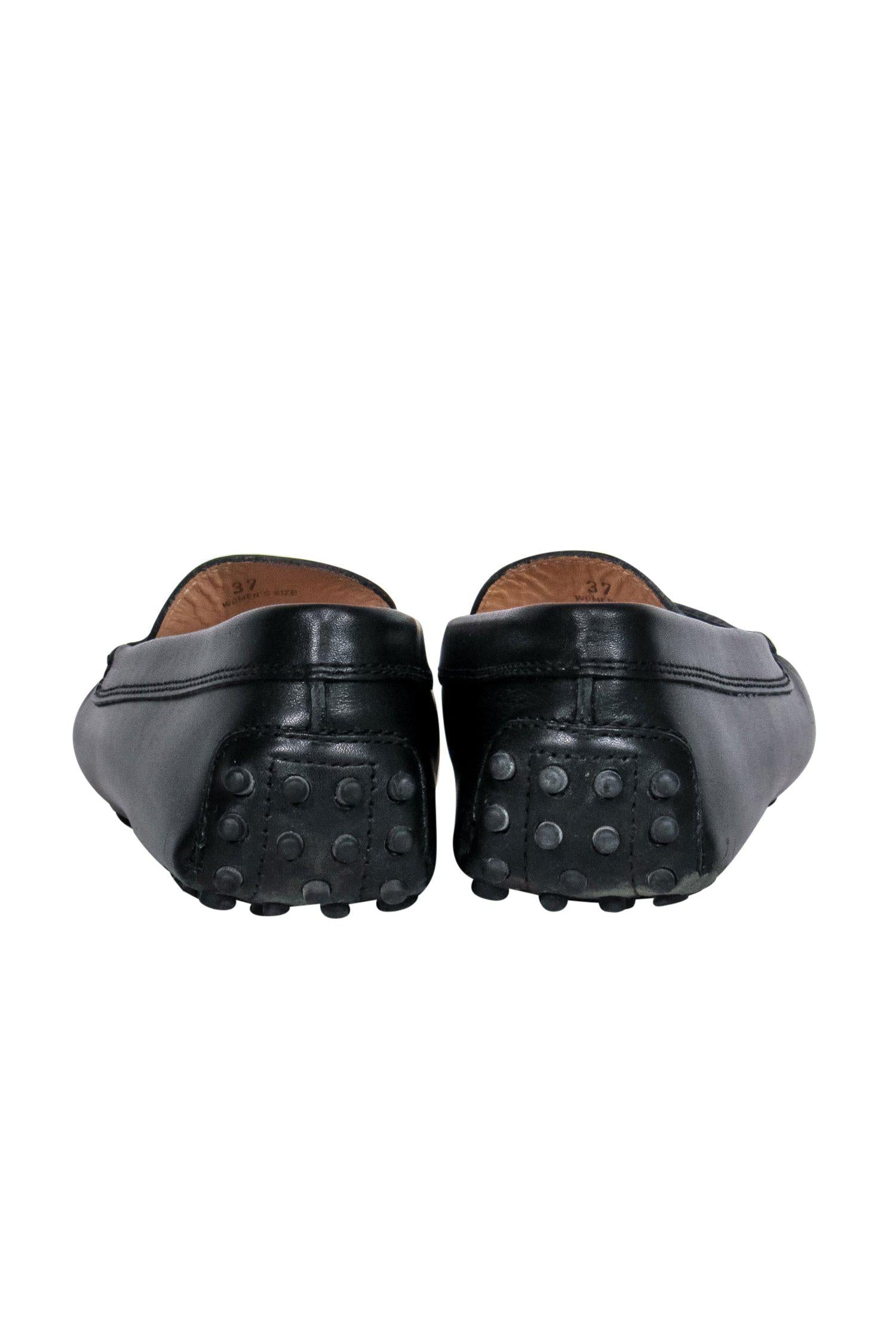 Tod's Classic Black Leather Loafers - Size 7: Elevate Your Office Style!