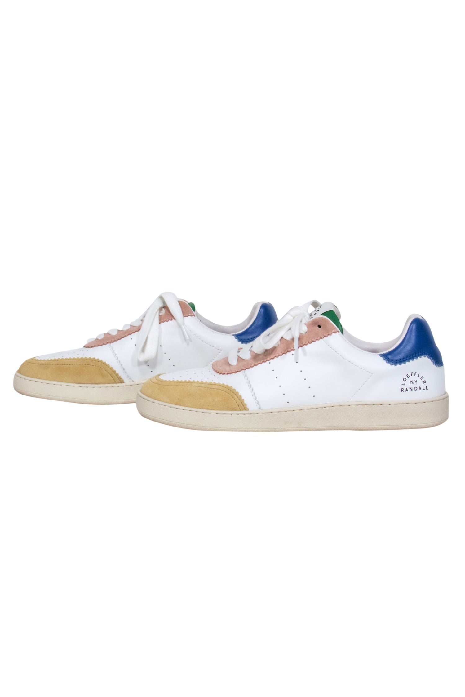 Loeffler Randall's Stunning White Lace - Up Color - Block Sneakers, Size 9