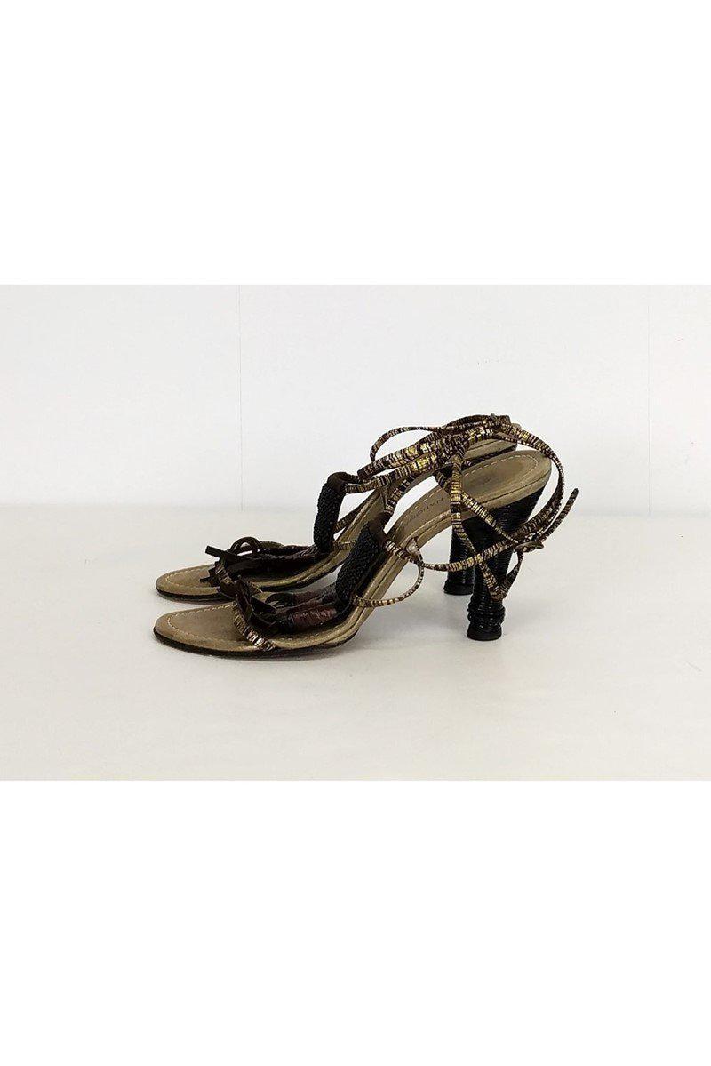 Costume National - Stunning Gold Fringe Heels in Size 7.5