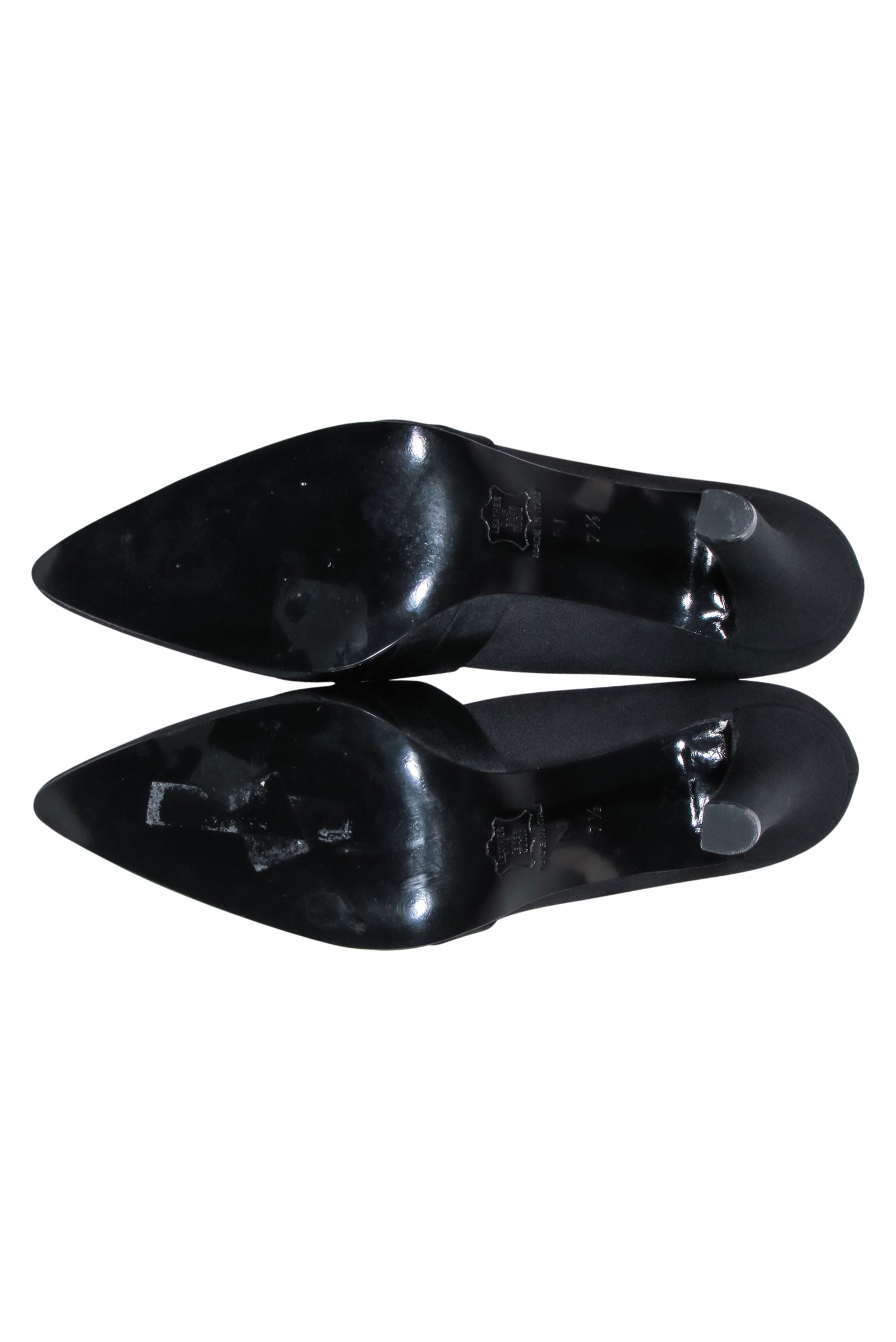 Yves Saint Laurent Elegant Black Pointed Toe Pleated Pumps - Size 7.5
