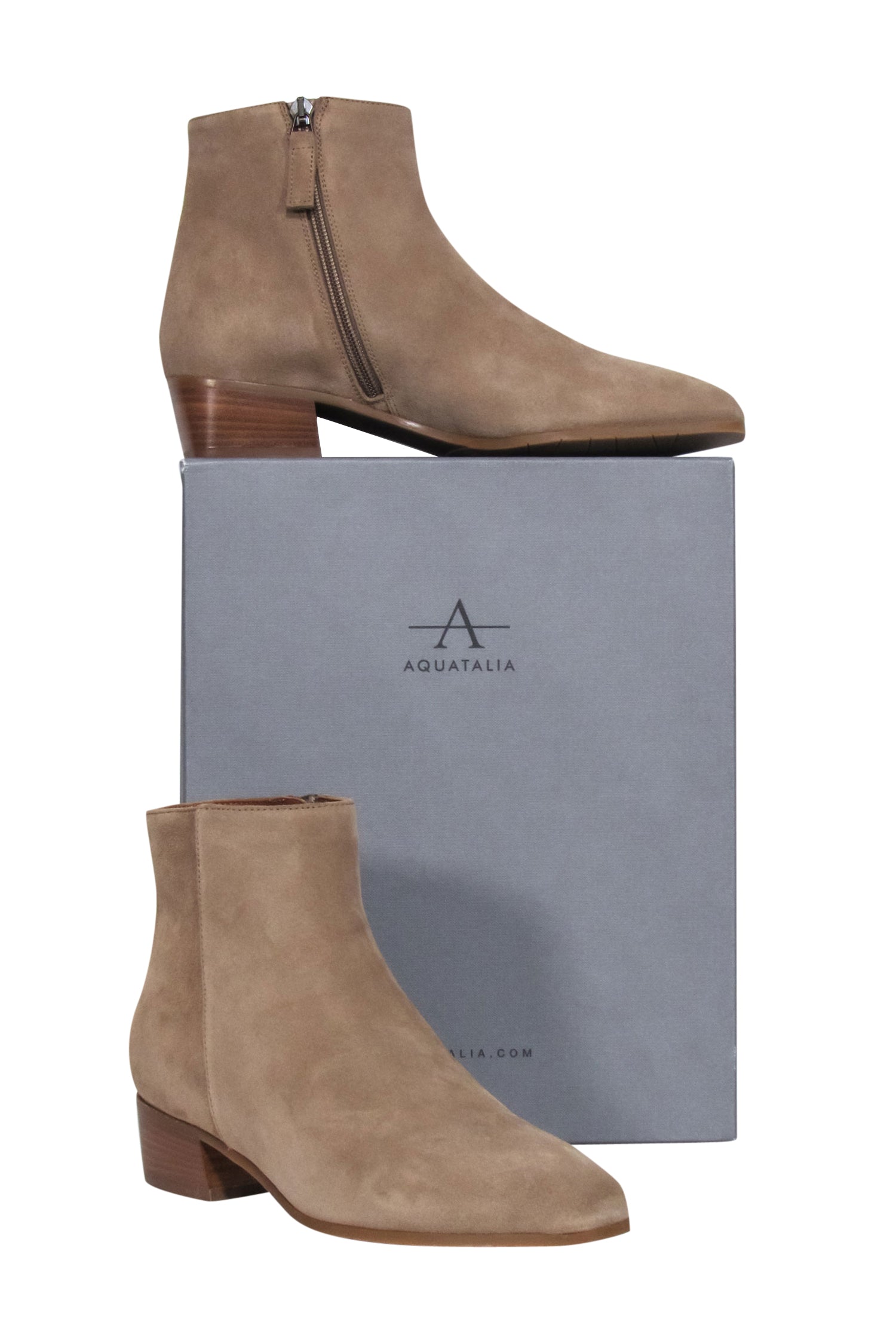 Aquatalia Beige Suede Short Boots - Size 9: Elevate Your Style!