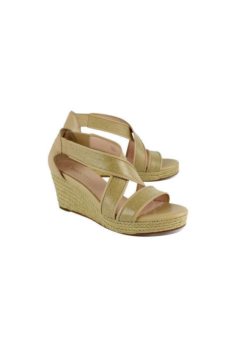 Taryn Rose Tan Strappy Krissy Espadrille Wedges - Size 7.5 - Fashionable Summer Must - Haves