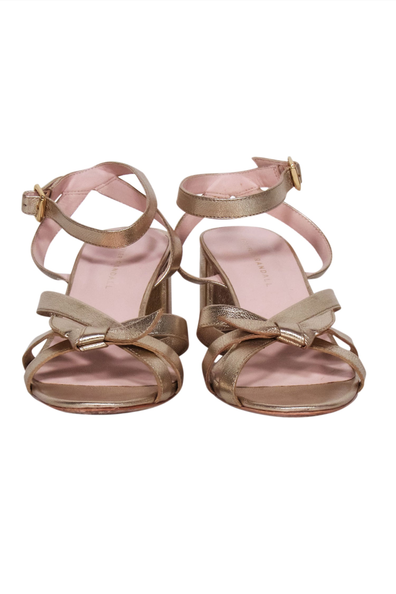 Loeffler Randall Gold Metallic Strappy Leather Sandals - Size 9: Sparkle All Night!