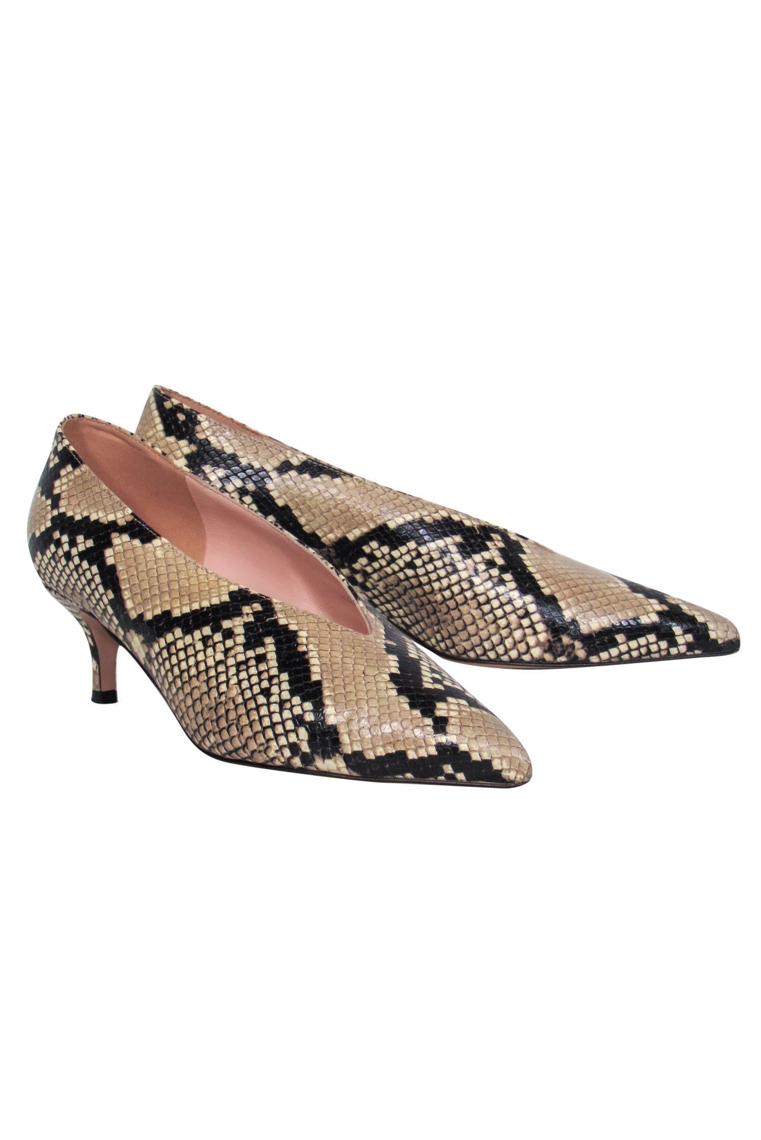 J.Crew Beige Snakeskin Print Pointed Toe Kitten Heels - Size 9: Unleash Your Style!