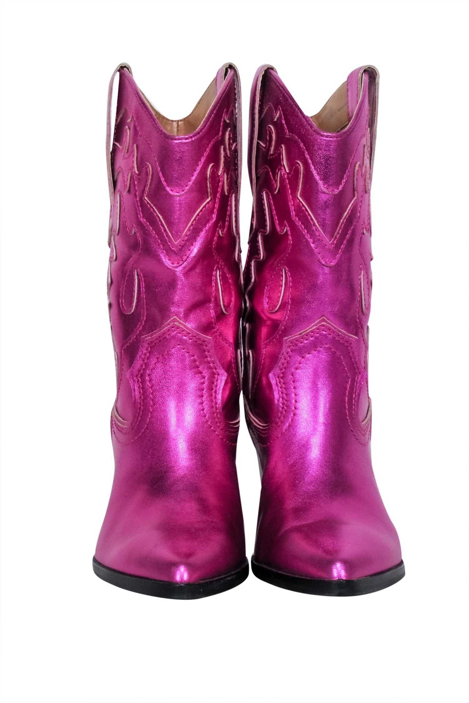 Dolce Vita Metallic Pink Western Short Boots - Size 7.5 - Sparkle at the Rodeo!