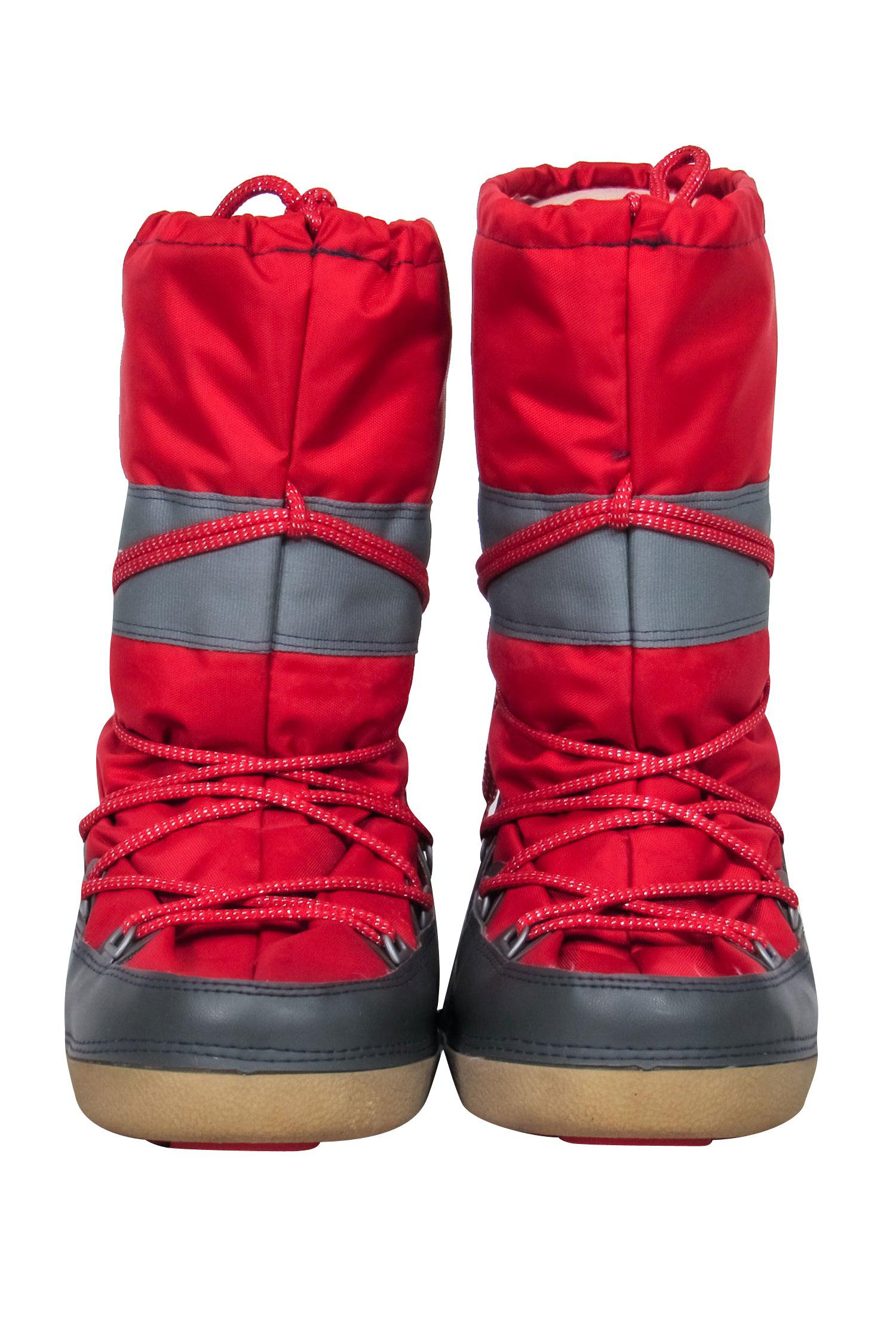Marc Jacobs - Stunning Red & Gray Lace-Up Chunky Moon Boots in Size M