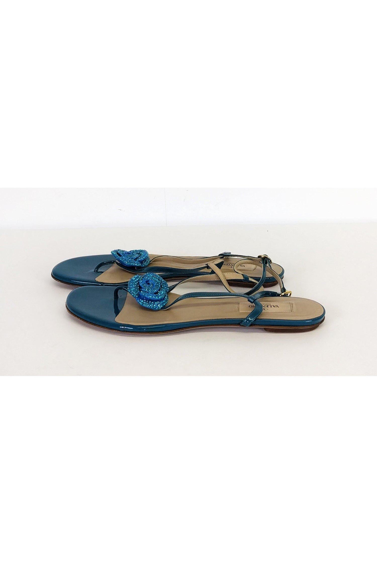 Valentino Teal Floral Dream Sandals - Size 9.5