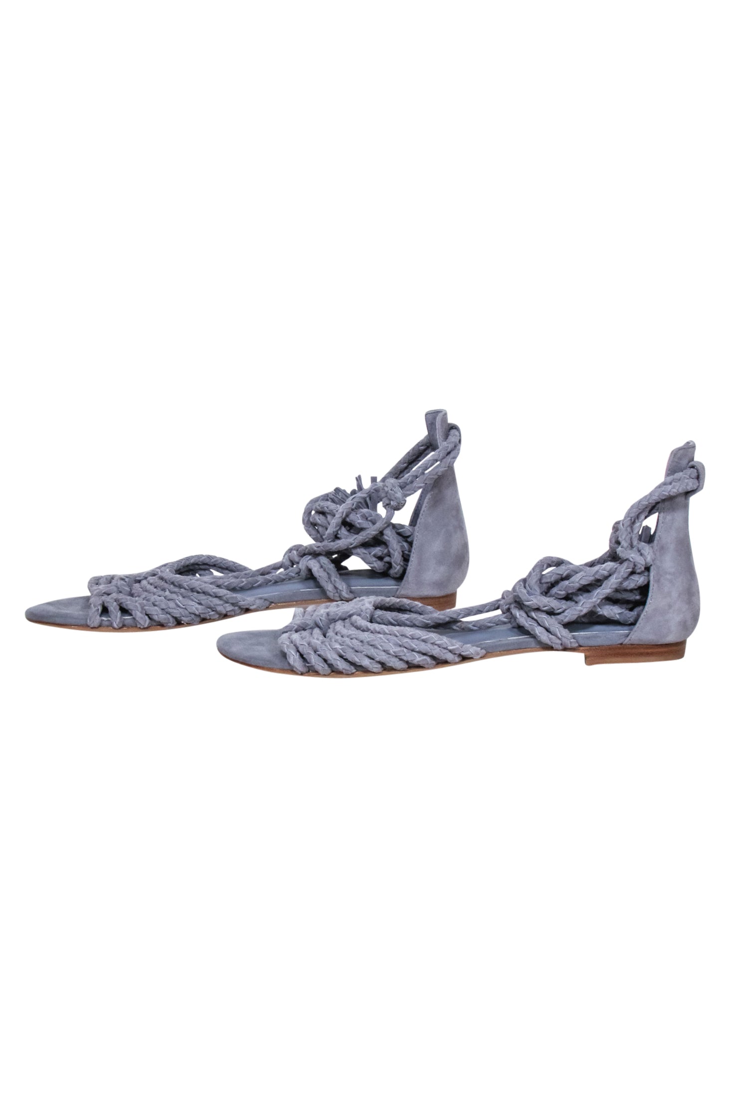 Joie - Stylish Blue Suede Gladiator Wrap - Around Sandals, Size 7.5