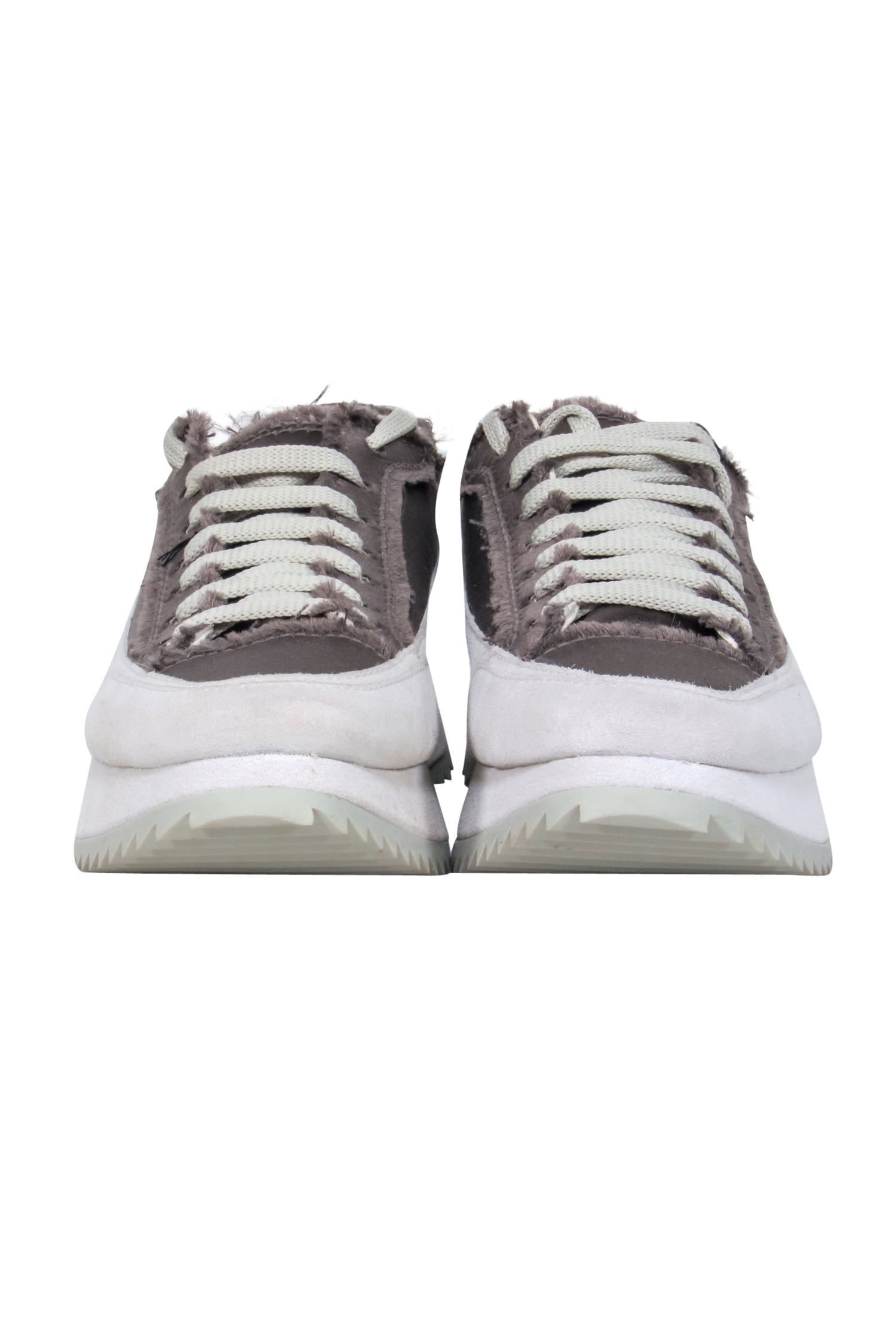 Pedro Garcia - Stunning Grey Satin Cream Platform Sneaker in Size 6.5