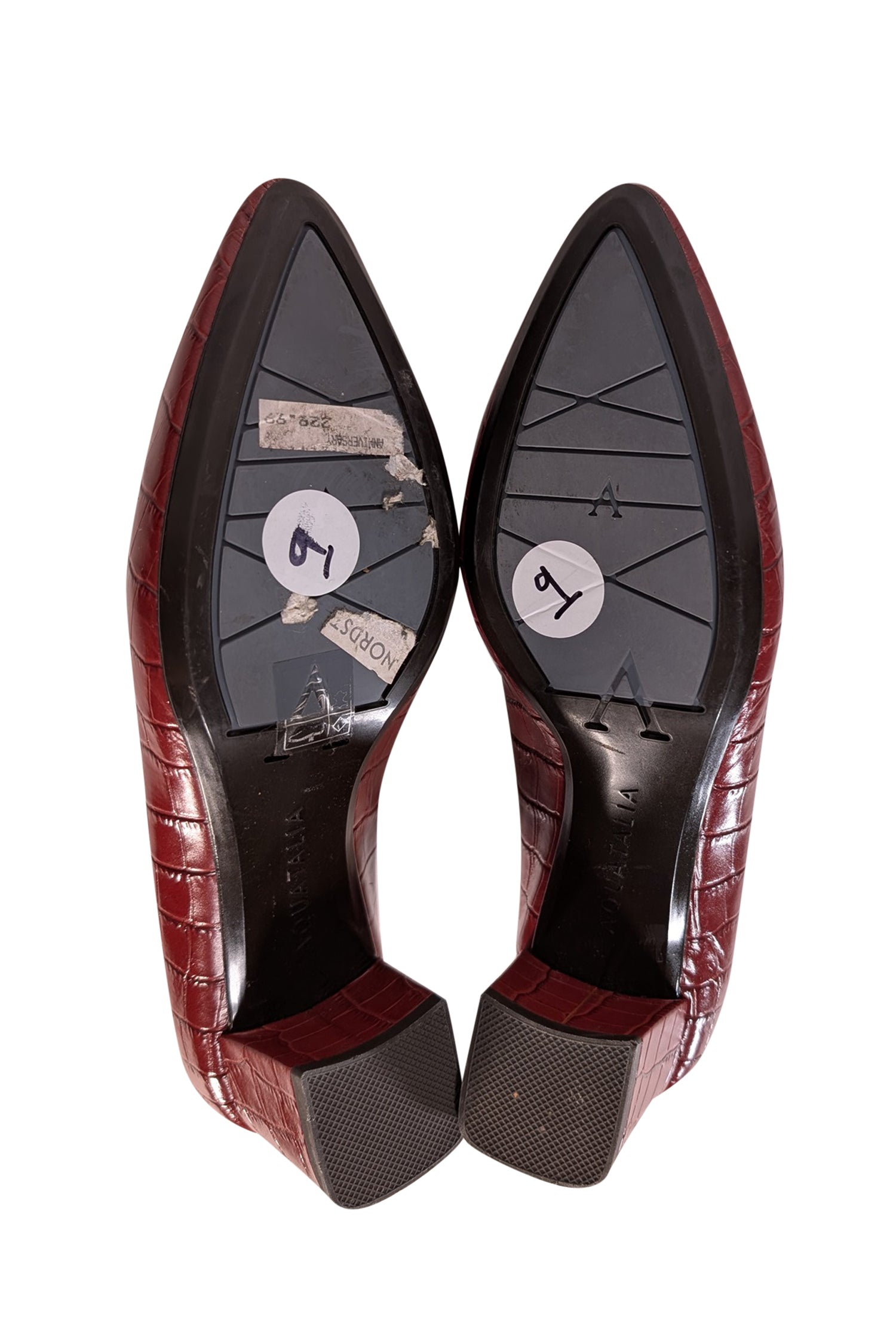 Aquatalia - Stunning Ruby Red Croc Embossed Leather Pumps in Size 9