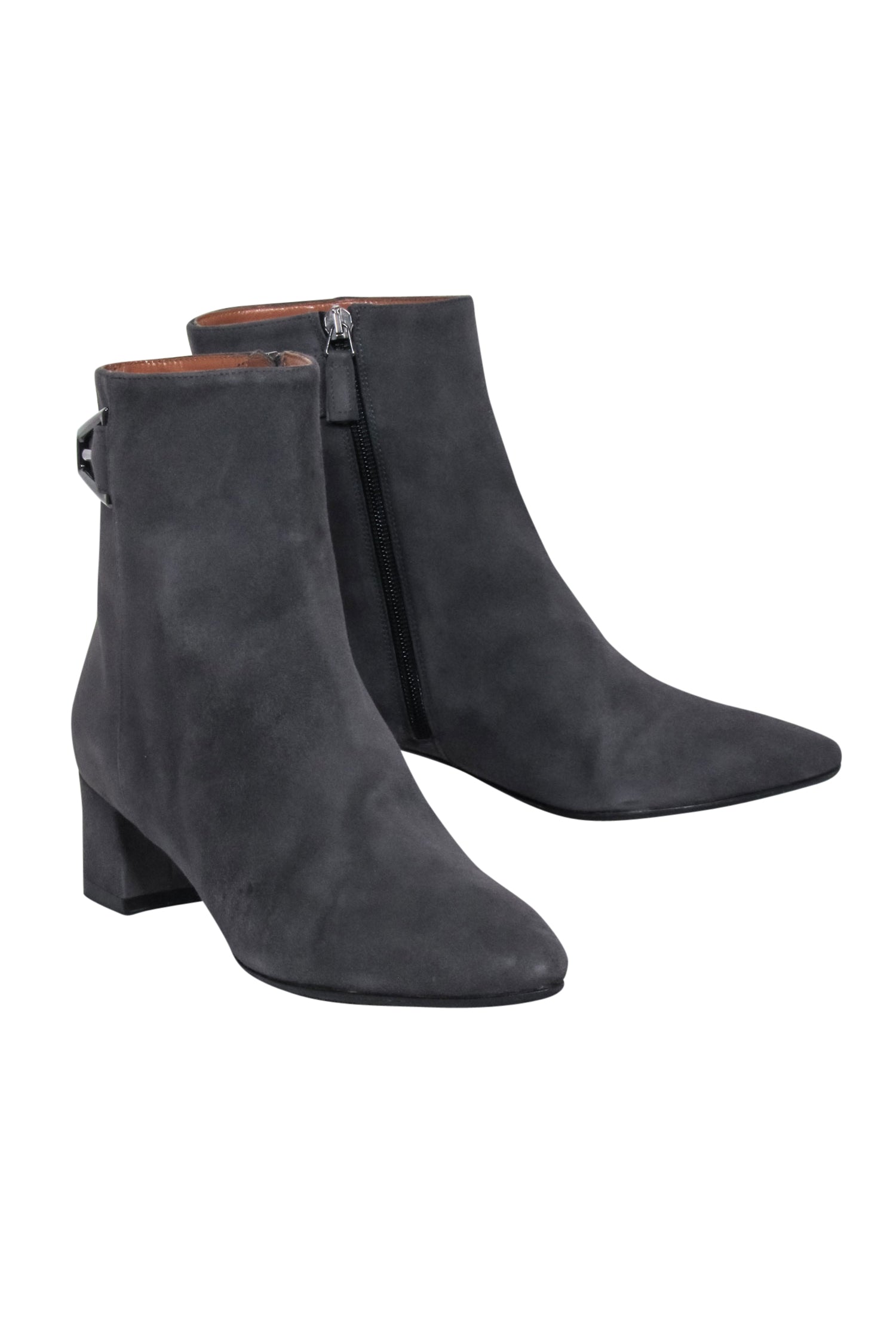 Aquatalia Grey Suede Pointed-Toe Short Boots - Size 8.5 - Fashion Forward!