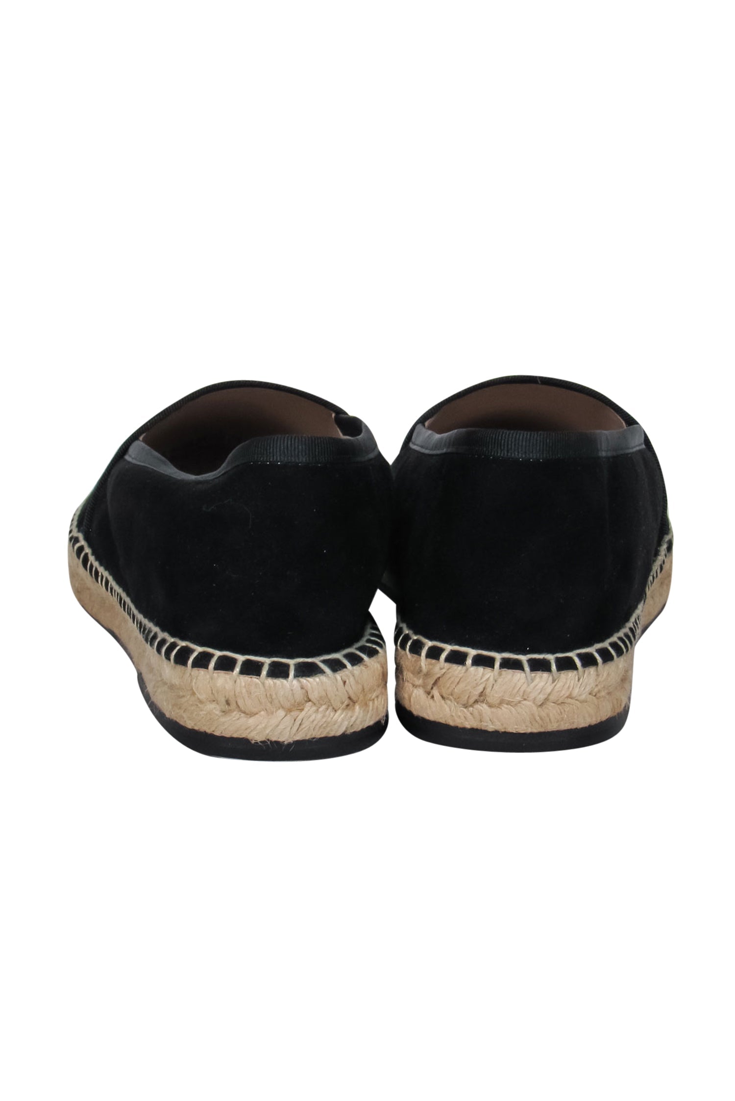 Stuart Weitzman's Luxurious Black Suede Almond Toe Espadrille Flats - Size 10.5