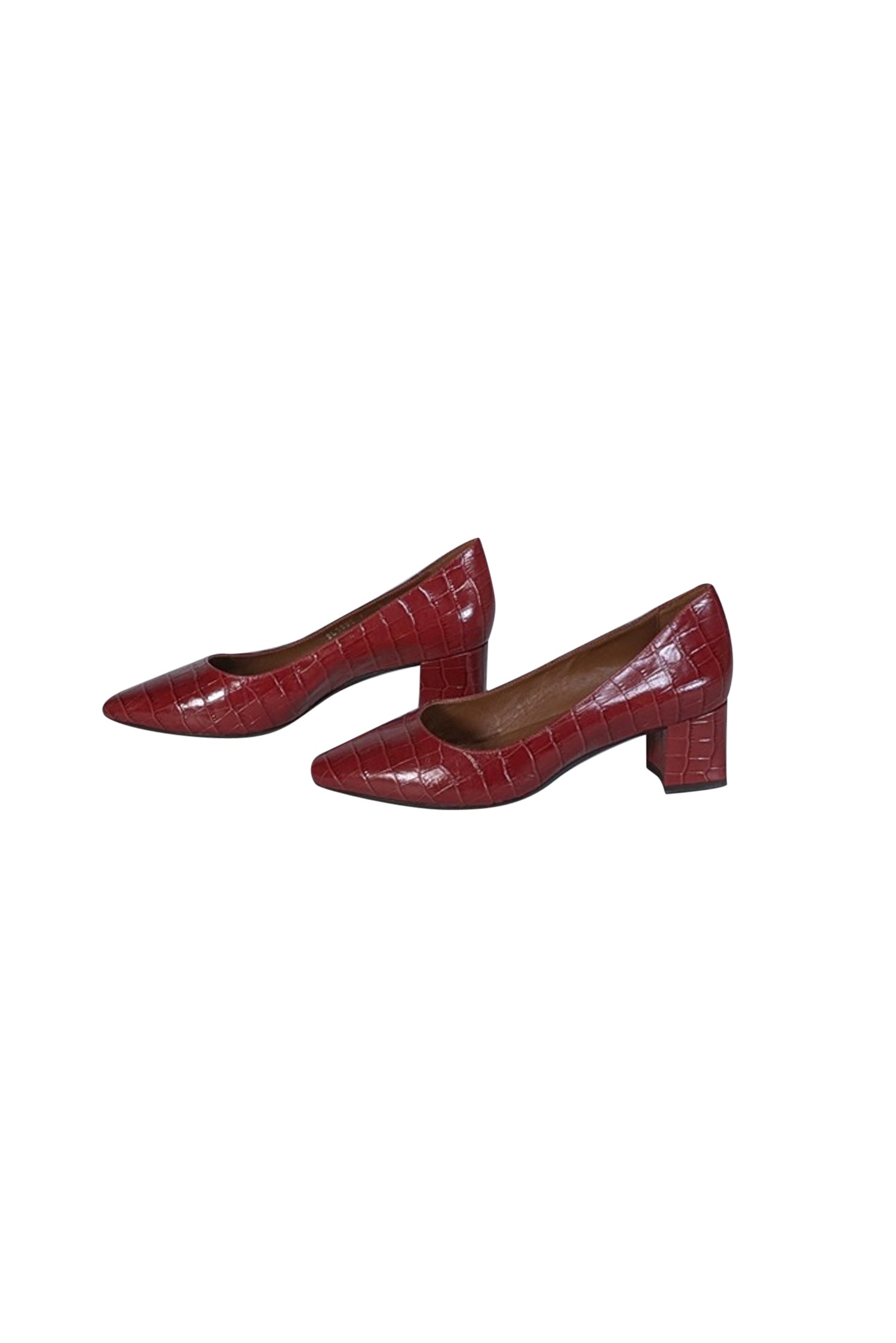 Aquatalia - Stunning Ruby Red Croc Embossed Leather Pumps in Size 9