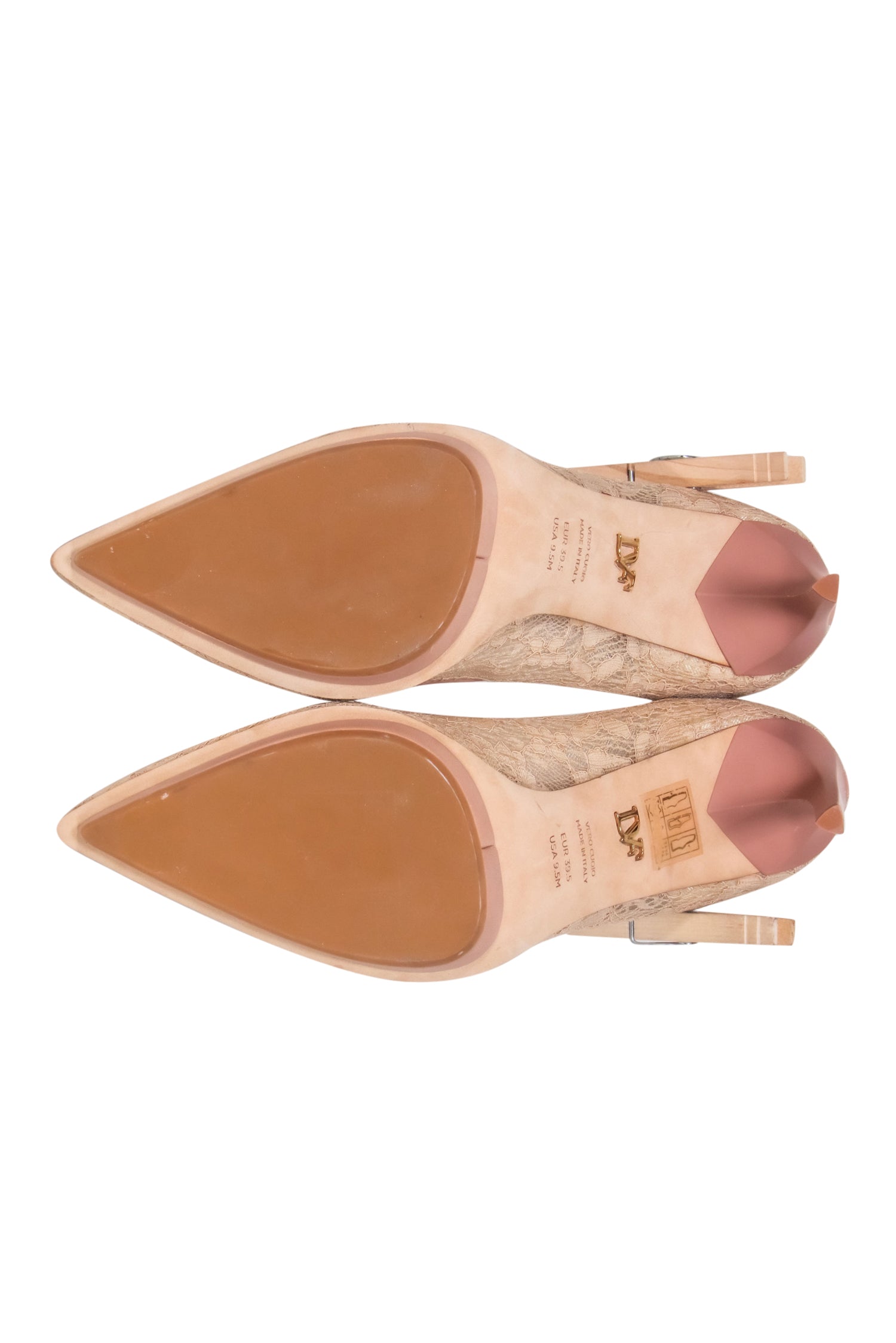 Diane von Furstenberg Nude Lace Platform Stiletto Pumps - Size 9.5 - A Must - Have for Fashion Lovers