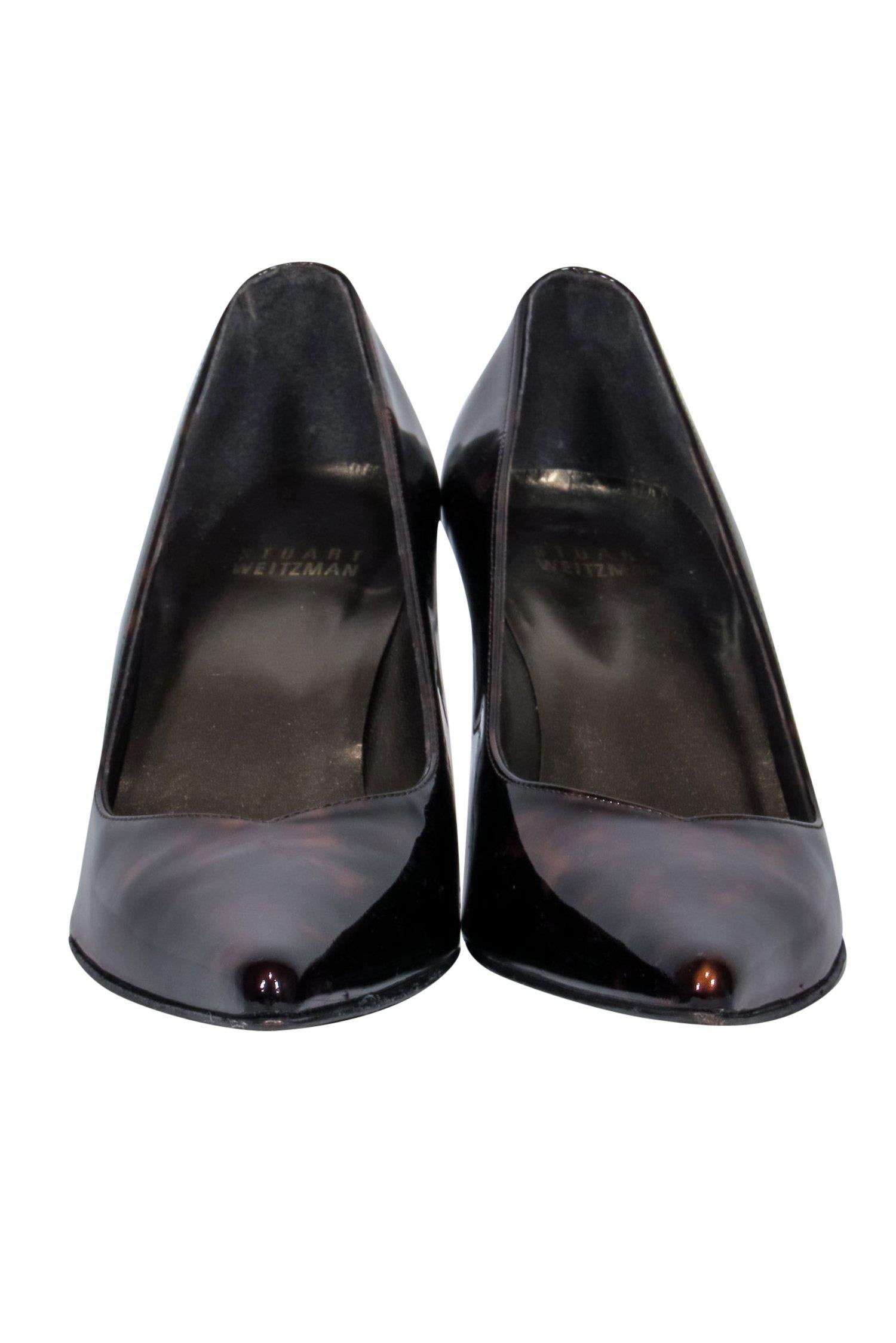 Stuart Weitzman's Gorgeous Brown Tortoise Shell Pointed Toe Heels - Size 7