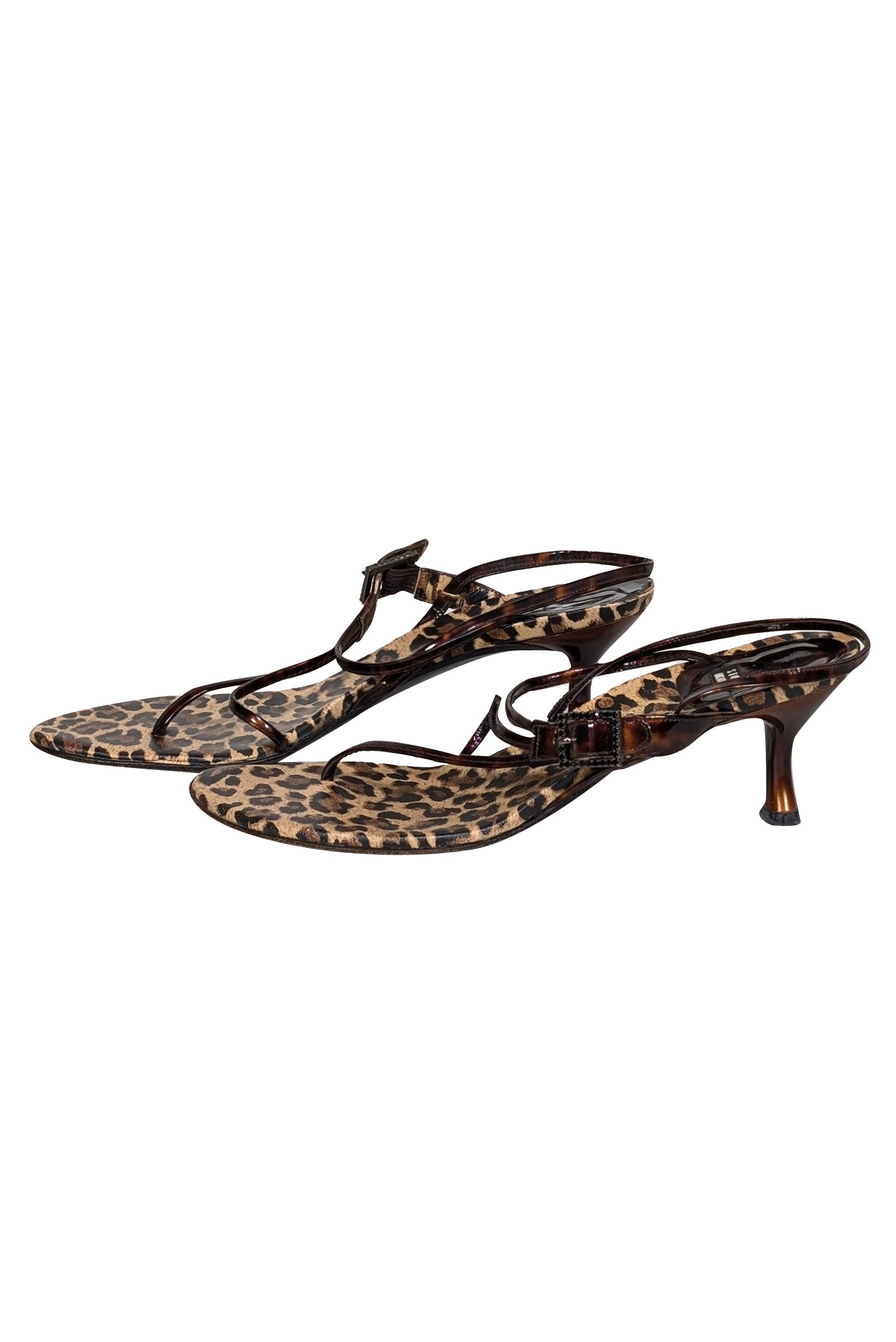 Stuart Weitzman - Stunning Tan & Brown Leopard Print Strappy Sandals, Size 7