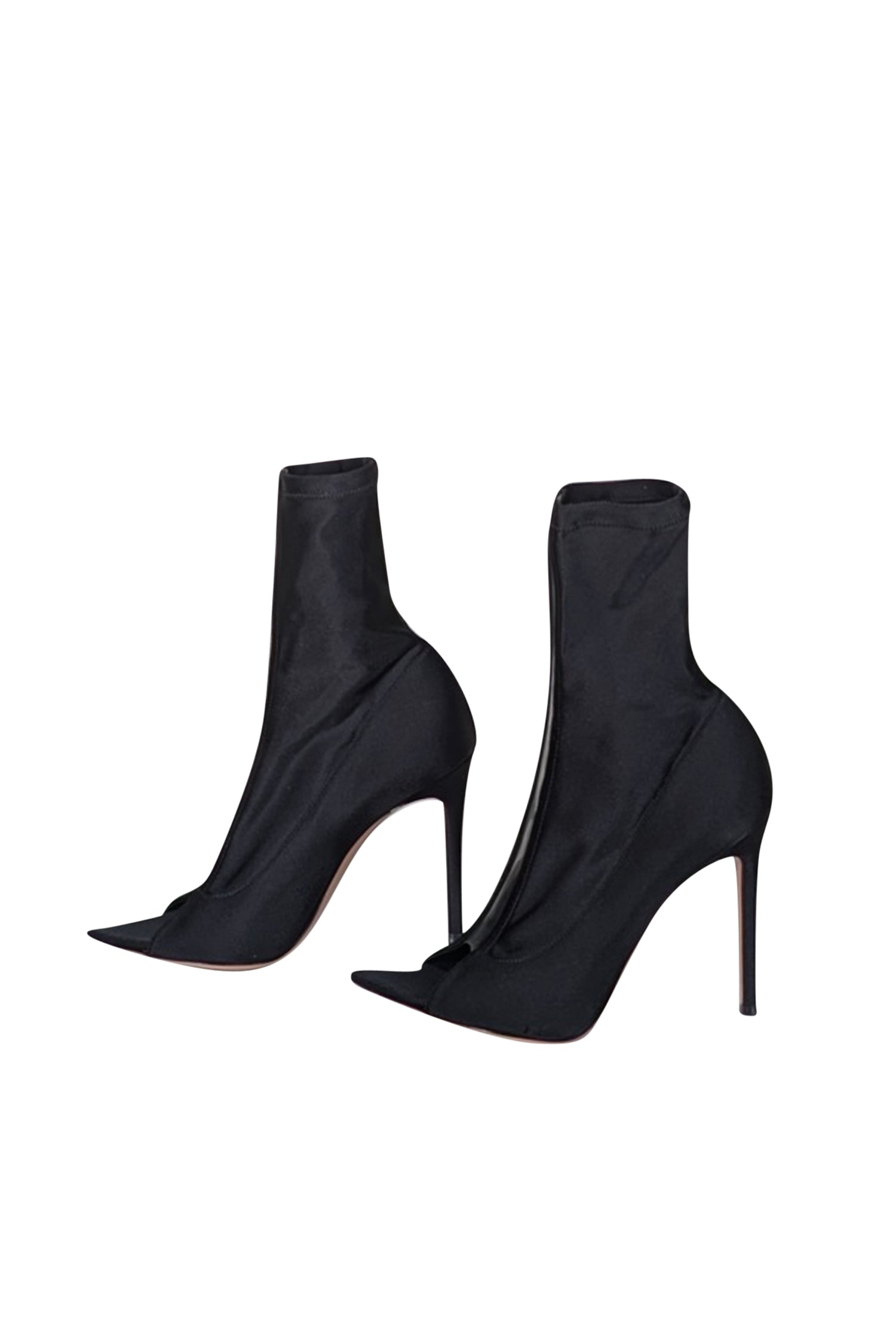 Gianvito Rossi's Alluring Black Stretch Cloth Short Boots - Size 8.5