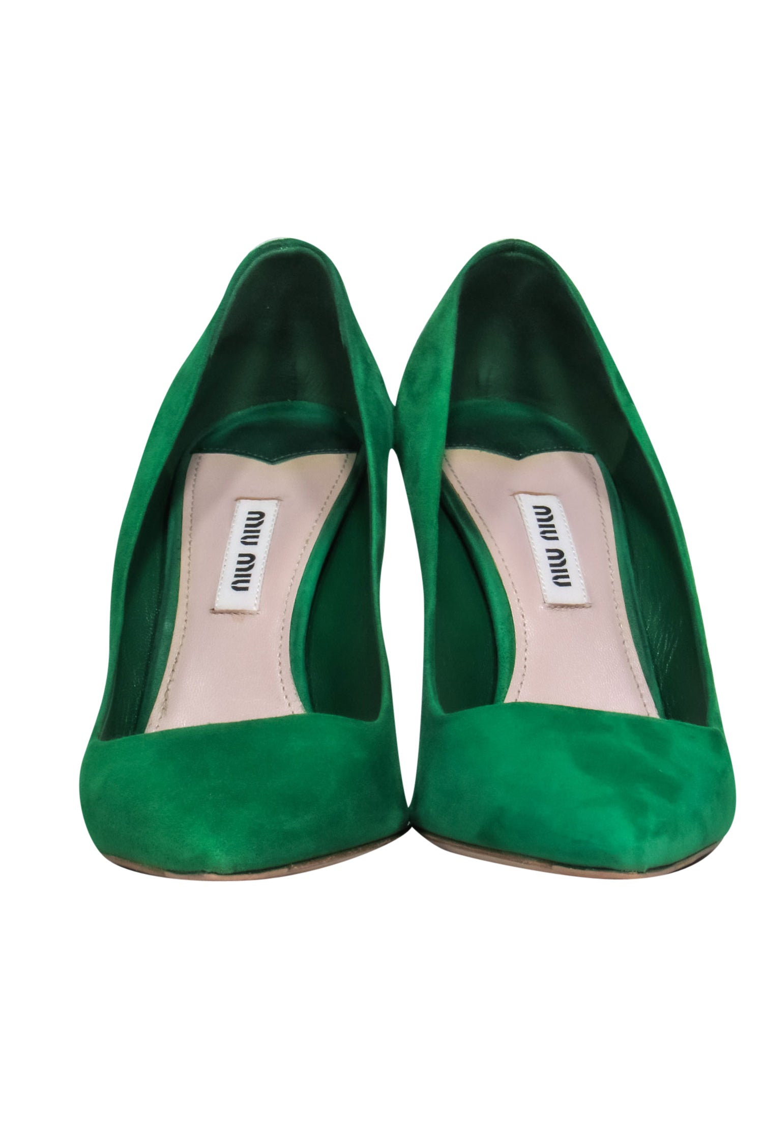 Miu Miu Green Suede Pointed-Toe Pumps - Size 7: A Fashion Statement!