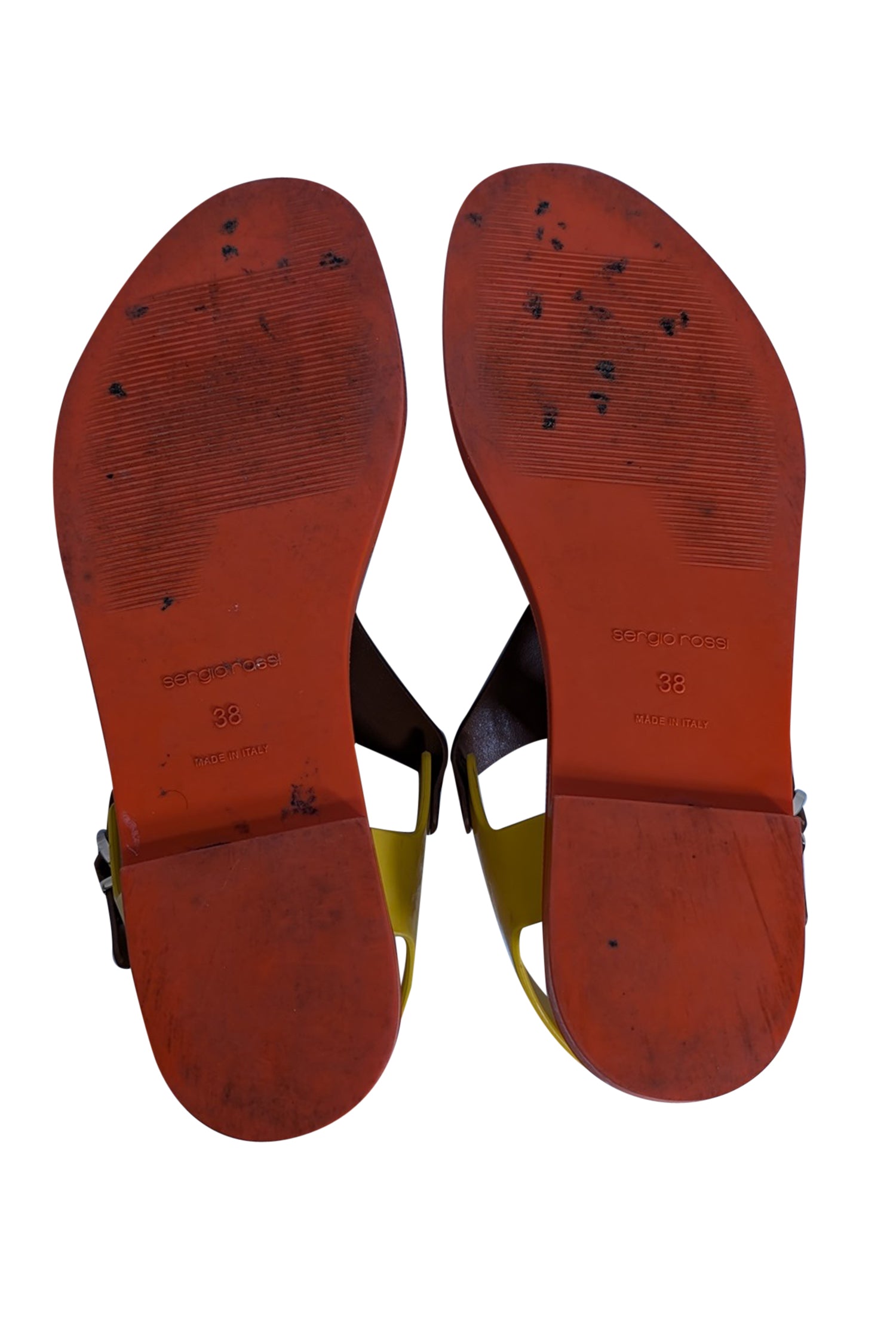 Sergio Rossi - Stunning Tan, Yellow & Orange Strappy Sandals in Size 8