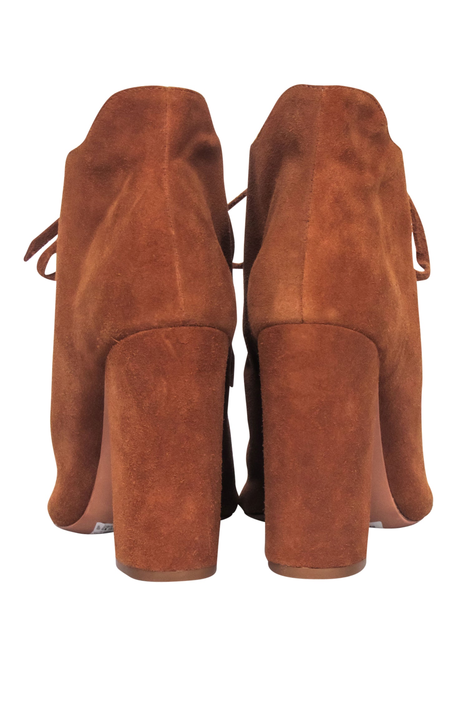 Schutz Tan Suede Lace - Up Peep - Toe Booties (Size 8) - Fall Fashion Must - Have