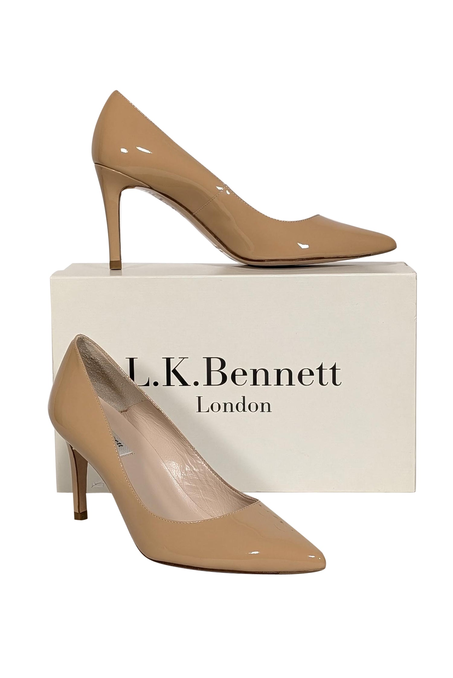 L.K. Bennett Beige Patent Leather Pumps - Size 9.5: Elevate Your Style!