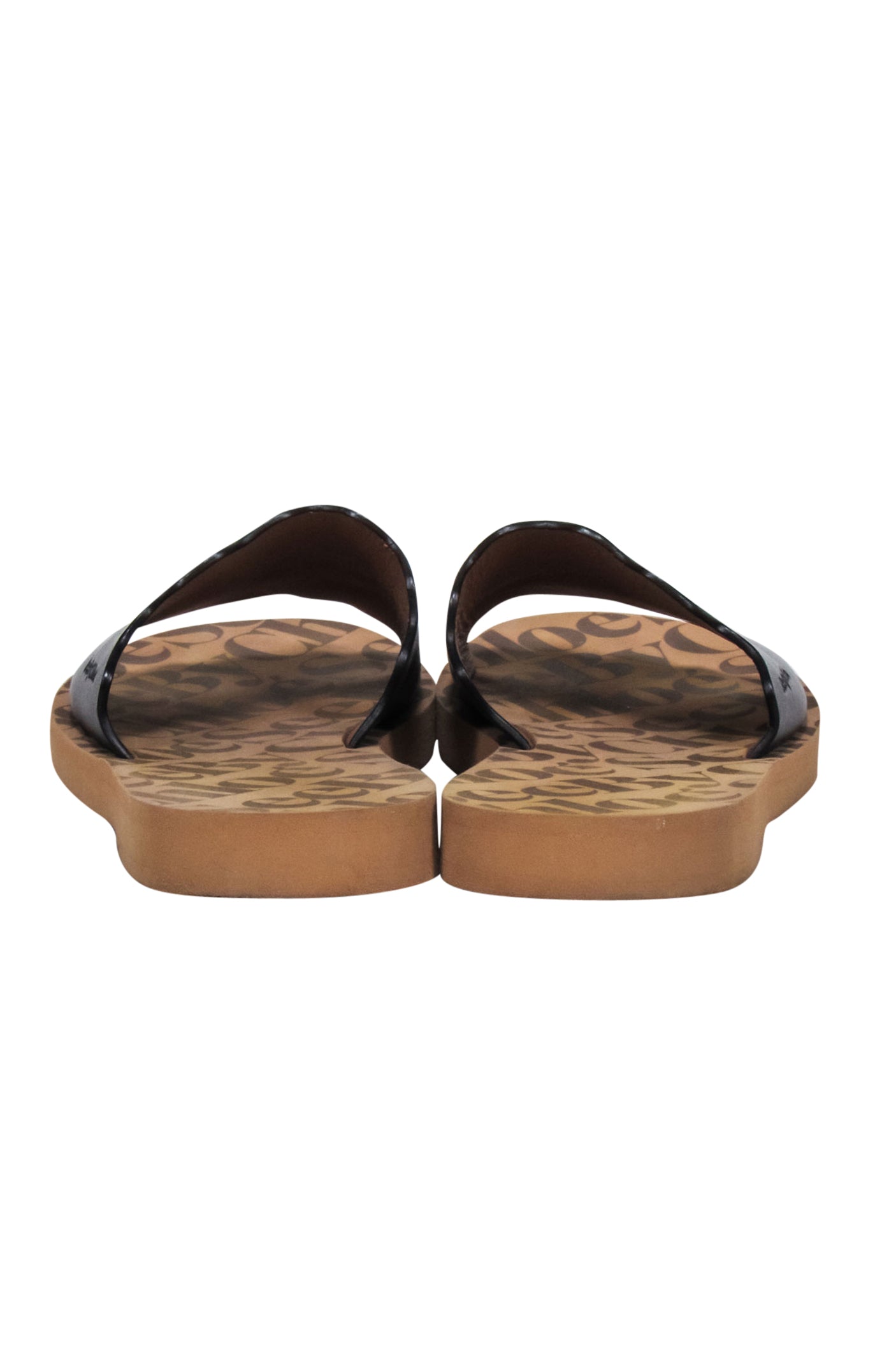 See by Chloe Black Leather Scallop Edge Slide Sandals - Size 10 - Perfect for Vacations