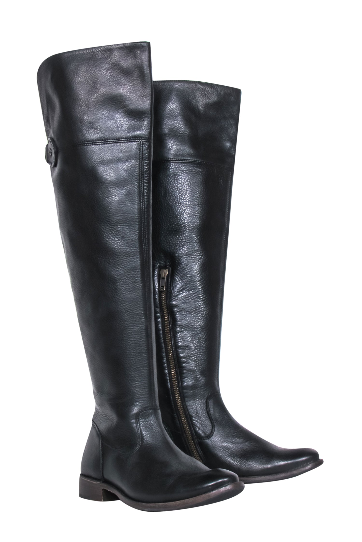 Frye Black Leather Shirley Over-the-Knee Boots - Size 8: Fall Fashion Must-Have!