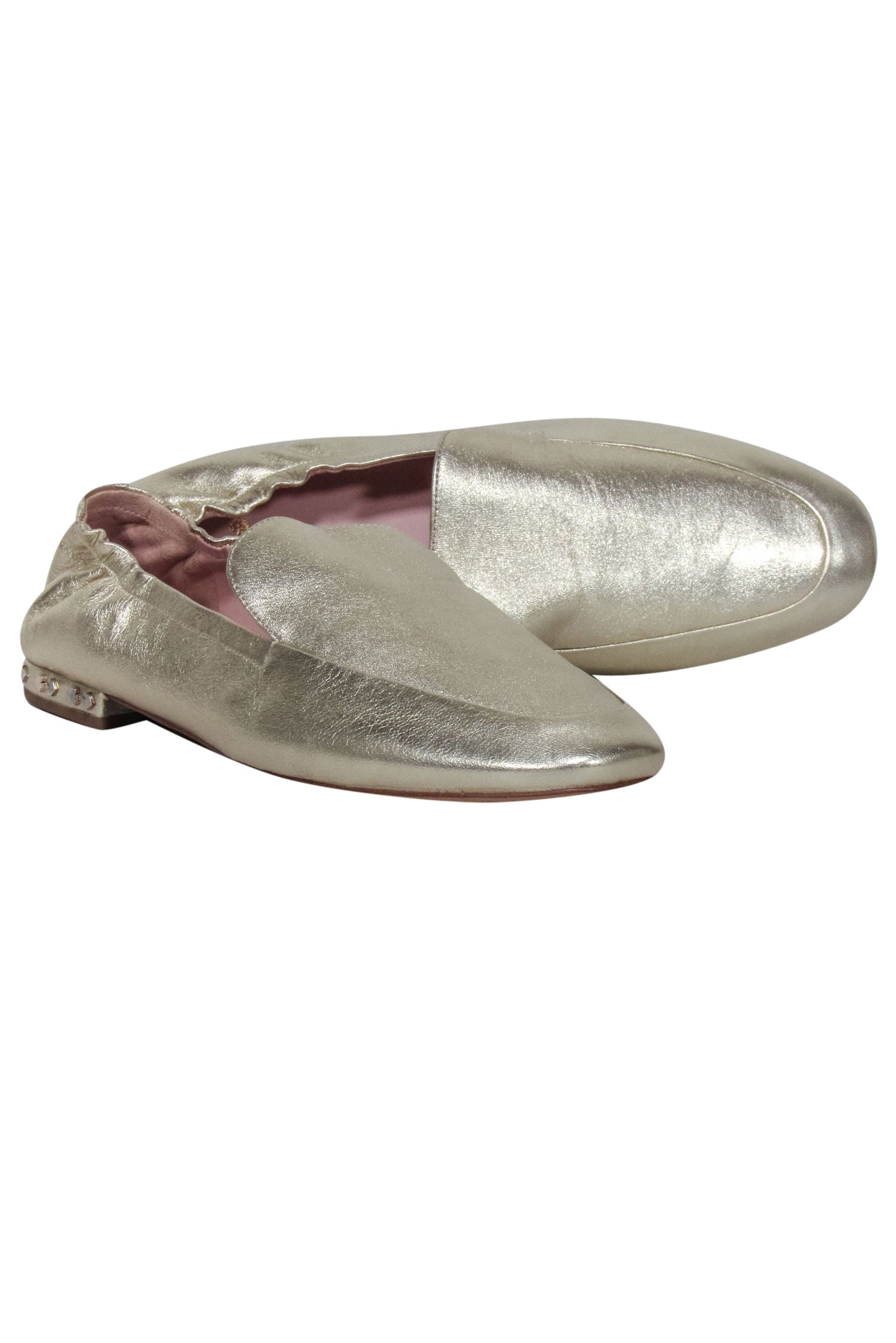 Kate Spade's Glamorous Gold Metallic Leather Loafers - Size 11