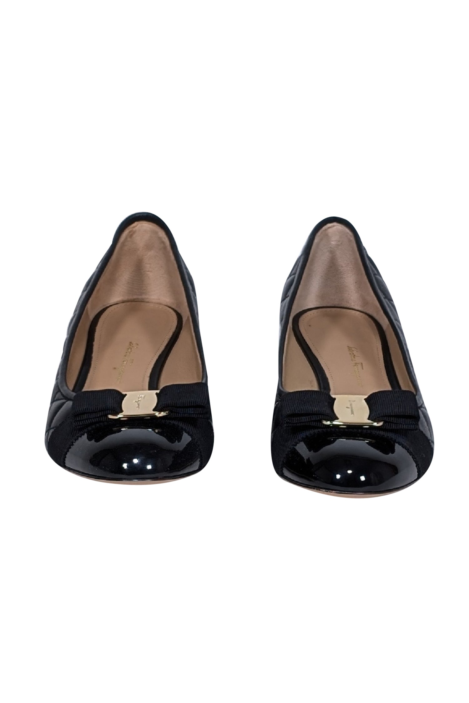 Ferragamo Black Leather Quilted Bow Toe Pumps - Size 10.5 - Elevate Your Style!