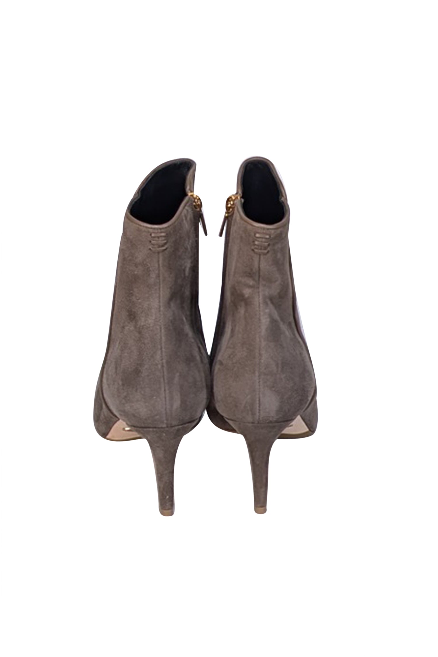 Sarah Flint Taupe Suede Pointed Toe Heel Boots - Size 11: A Must-Have for Style Lovers!
