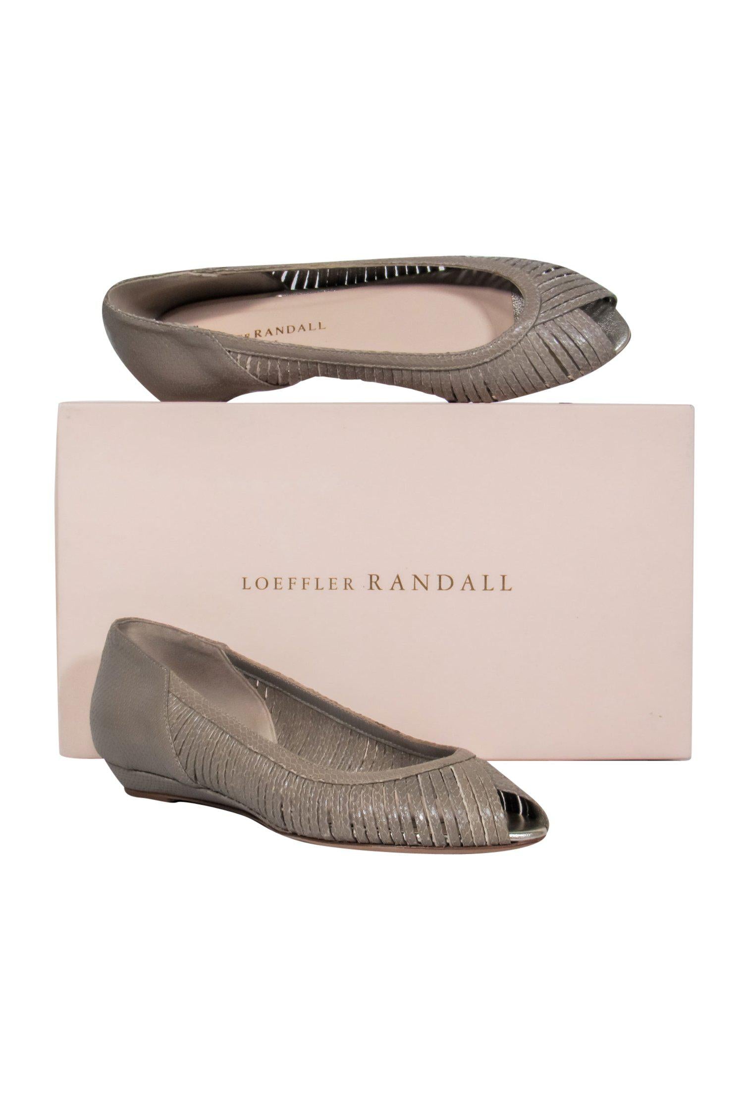 Loeffler Randall Taupe Open-Toe Leather Flats - Size 7: A Timeless Classic!