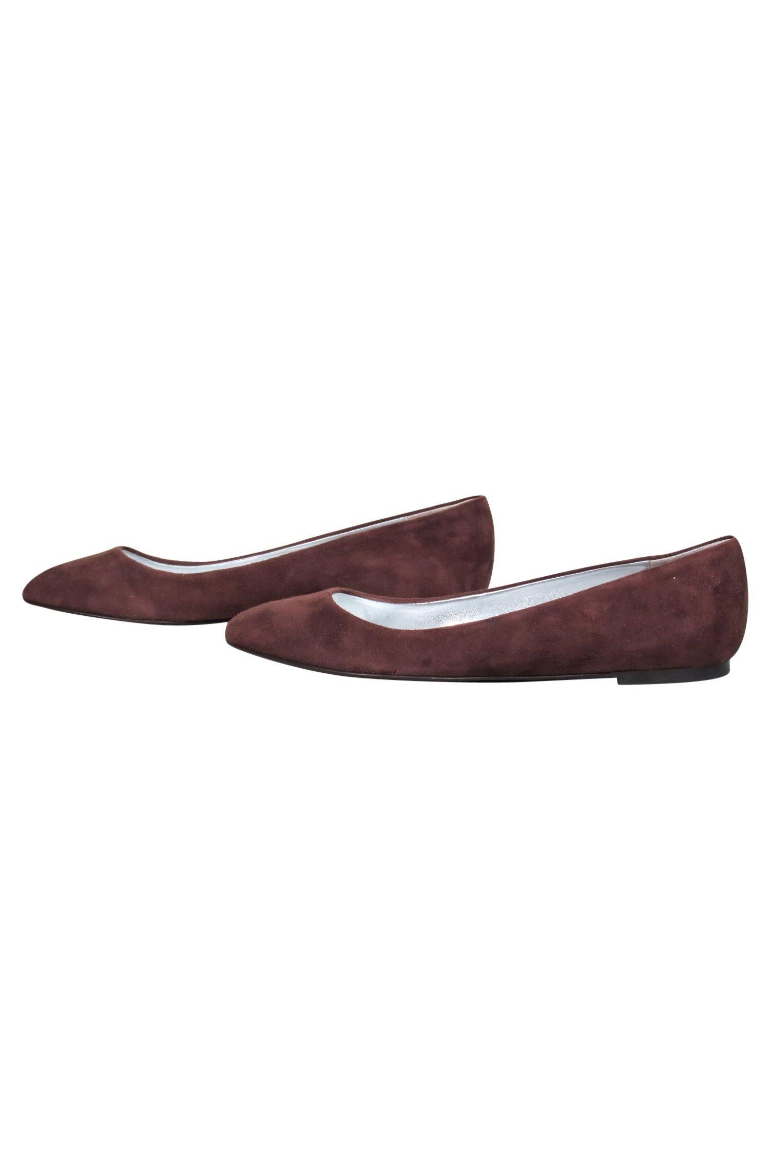 J.Crew's Irresistible Brown Suede Almond Toe Flats - Size 7