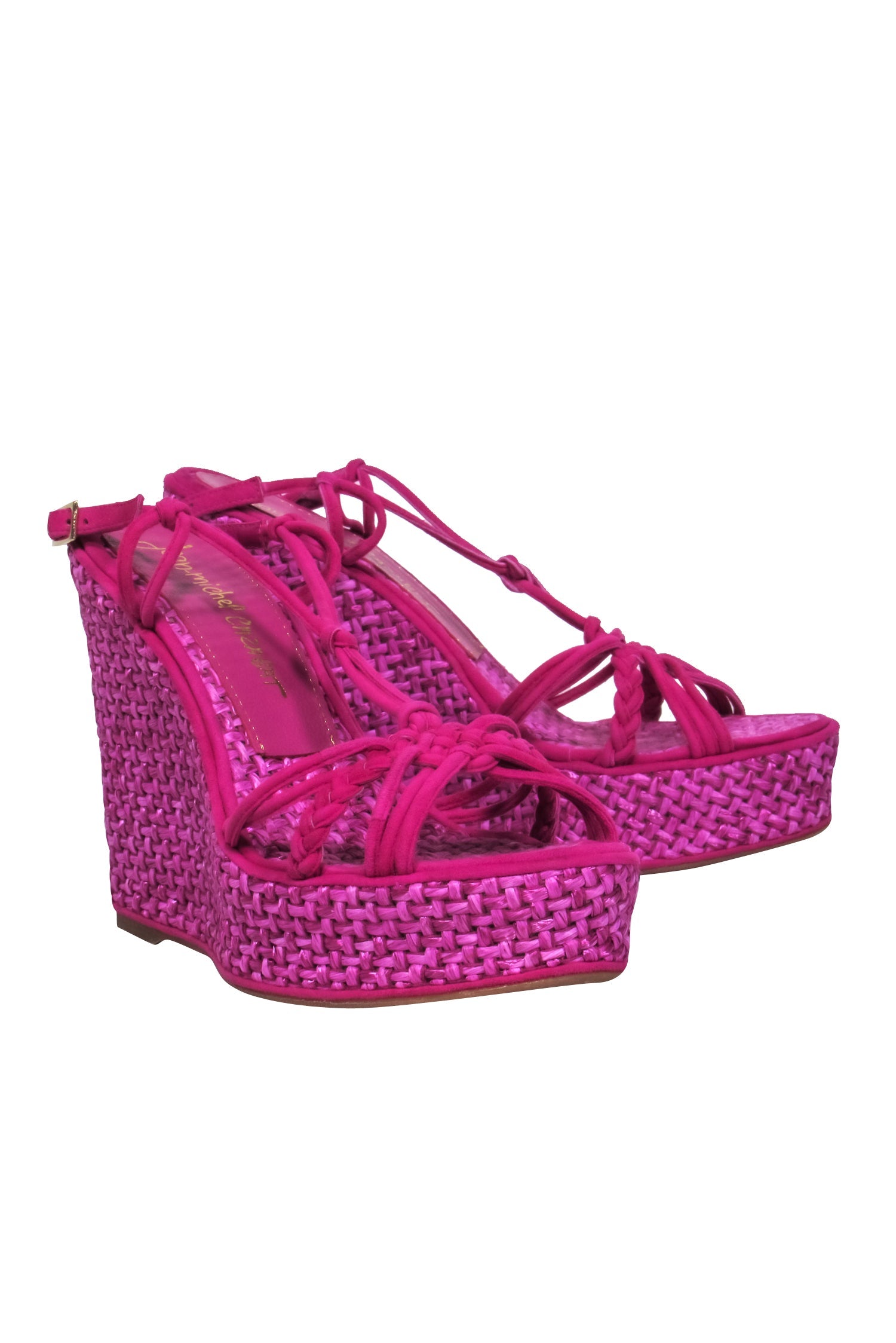 Jean-Michel Cazabat Purple Strappy Platform Wedges - Size 8: A Bohemian Dream!