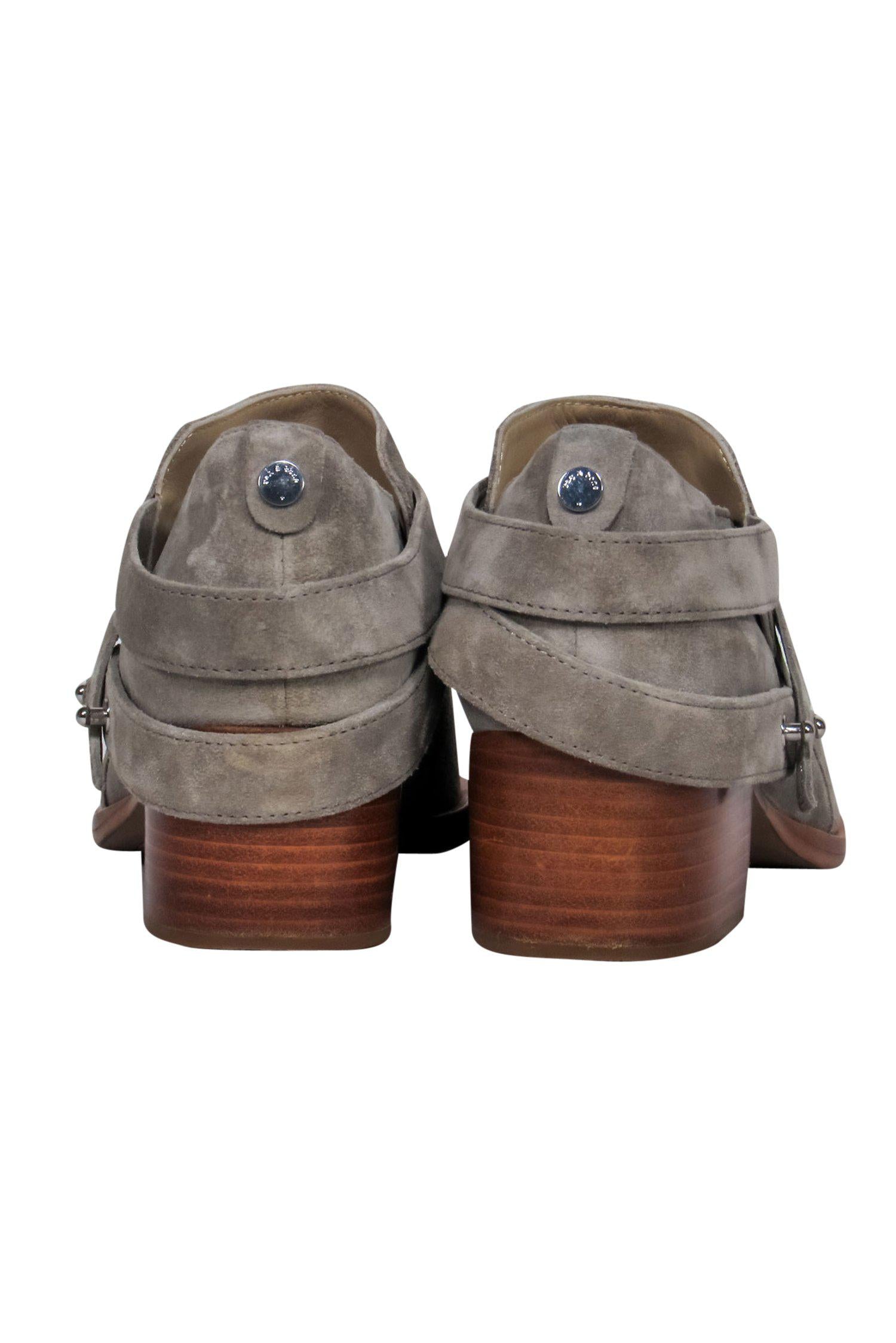 Rag & Bone Grey Suede Heeled Ankle Booties - Size 8 - Fall Fashion Must-Have