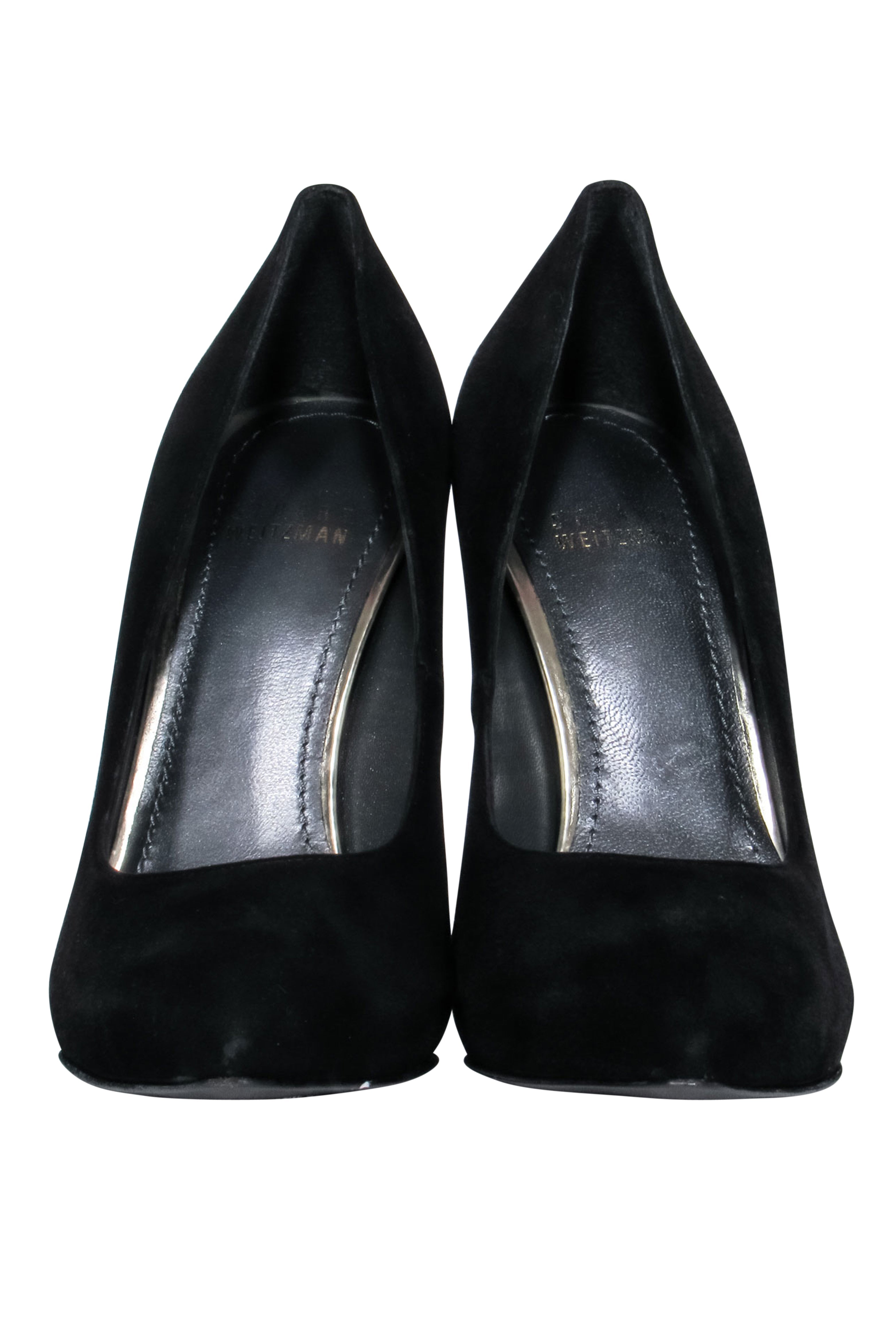 Stuart Weitzman Black Suede Leopard Heel Pumps - Size 6.5